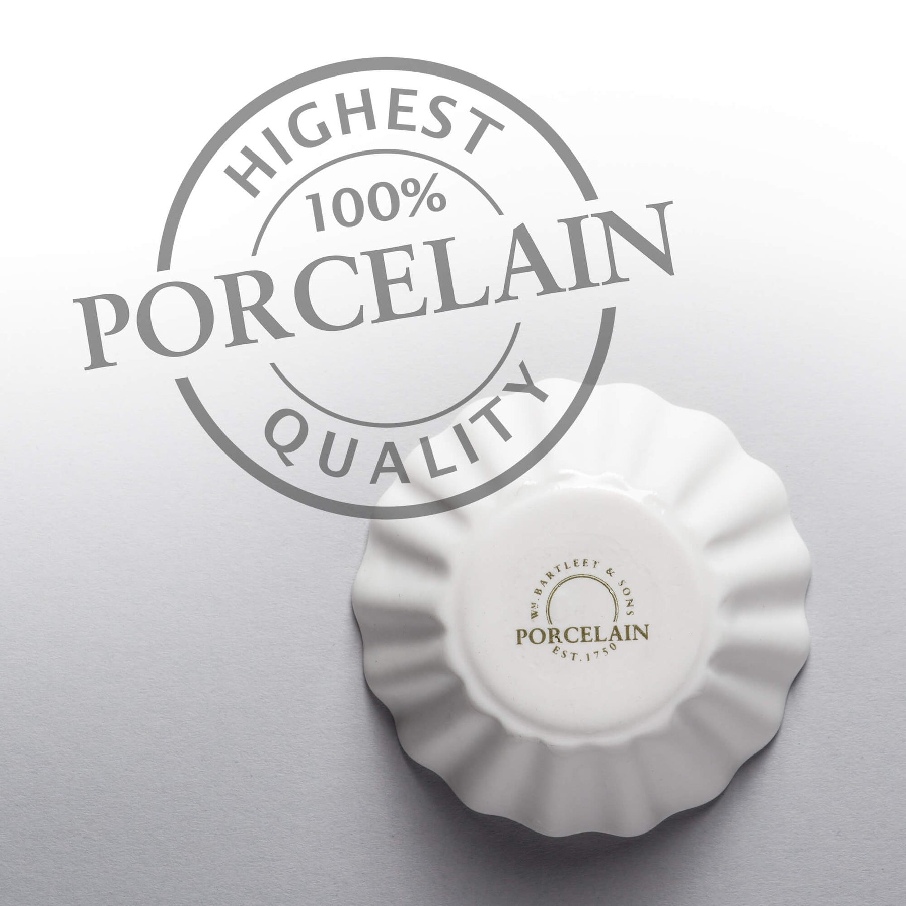 Porcelain Mini Crinkle Shaped Dish, Set of 4
