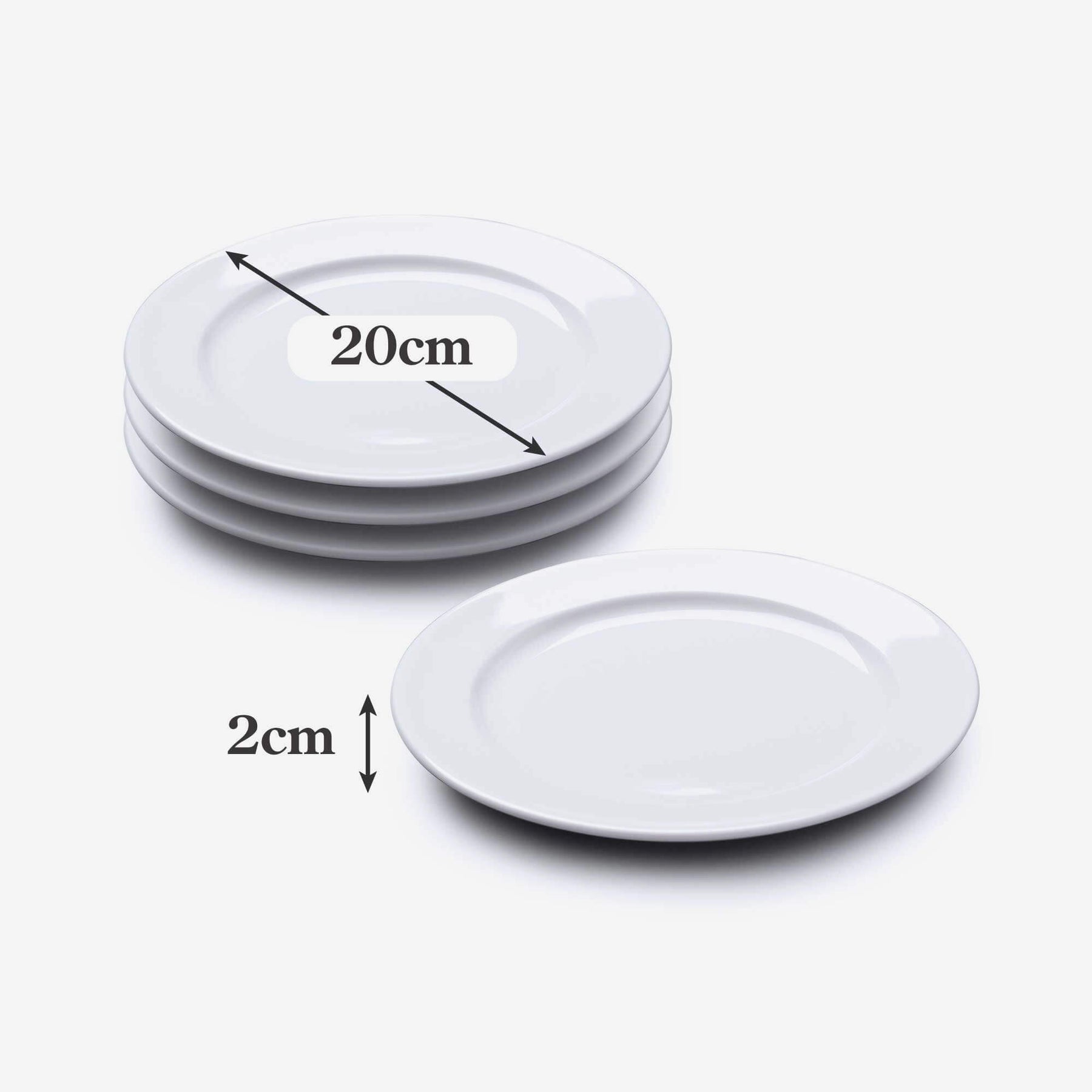 Porcelain Side Plate (20cm), Set of 4
