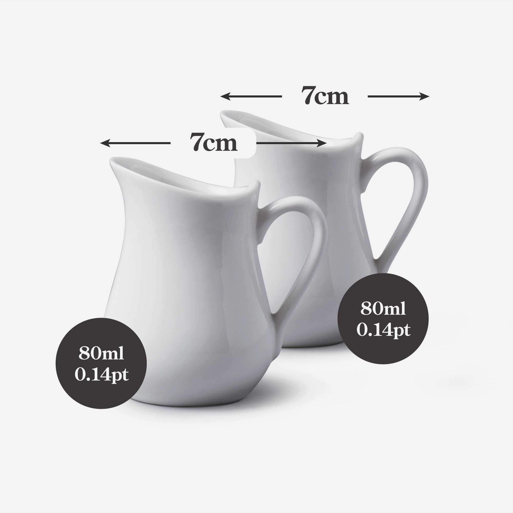 Porcelain Traditional Milk Jug, Set of 2