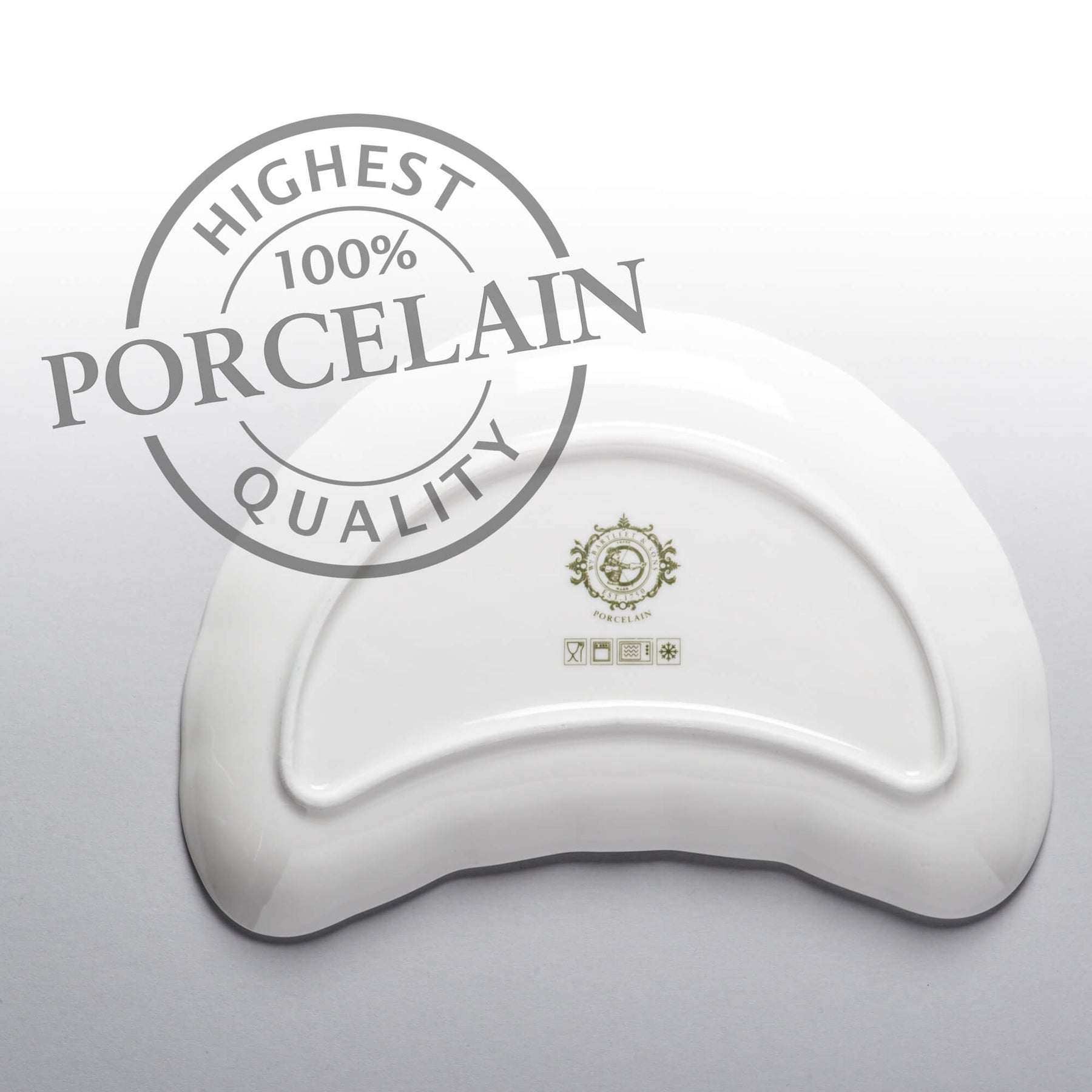 Porcelain Crescent Shaped Dish, Set of 4