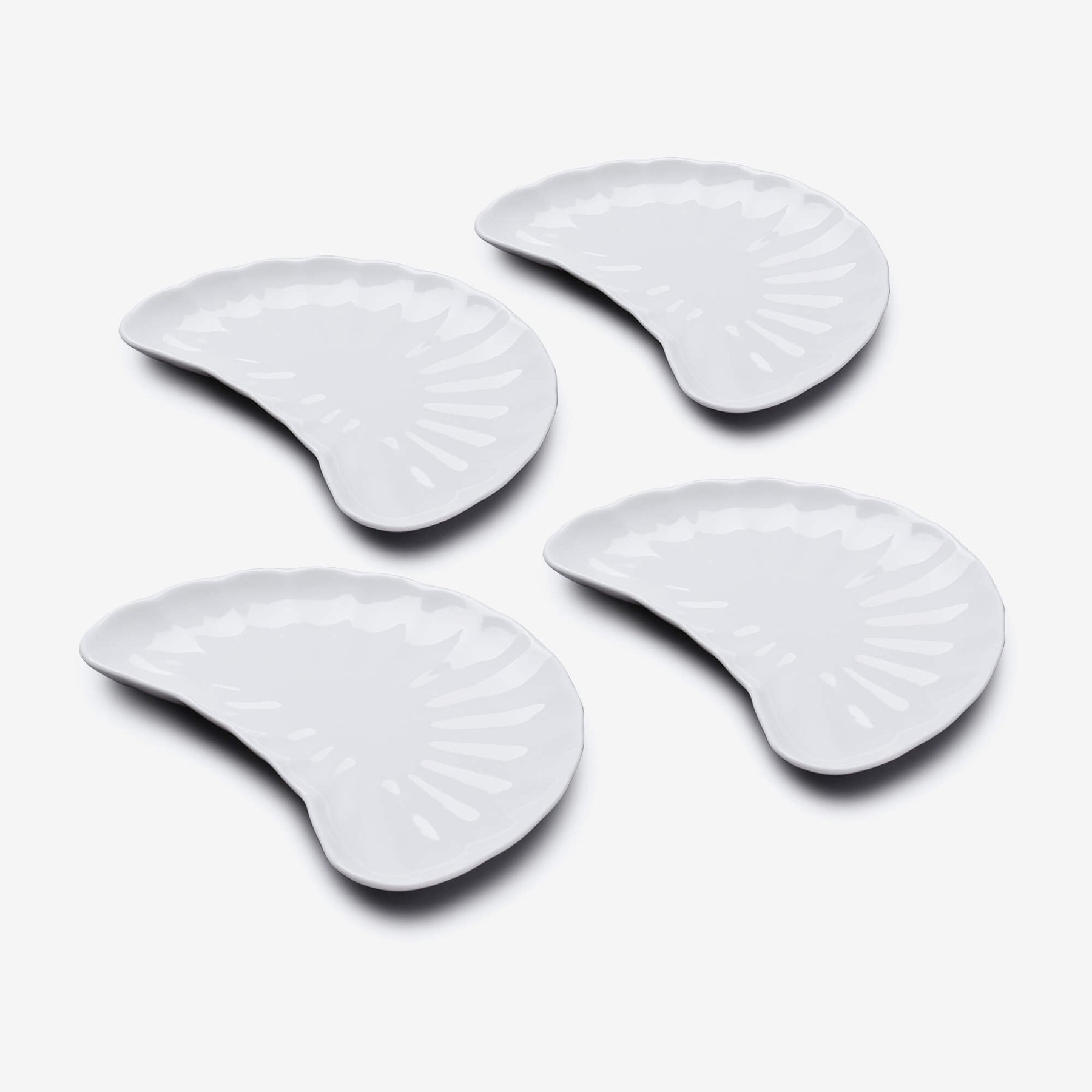 Porcelain Crescent Shaped Dish, Set of 4