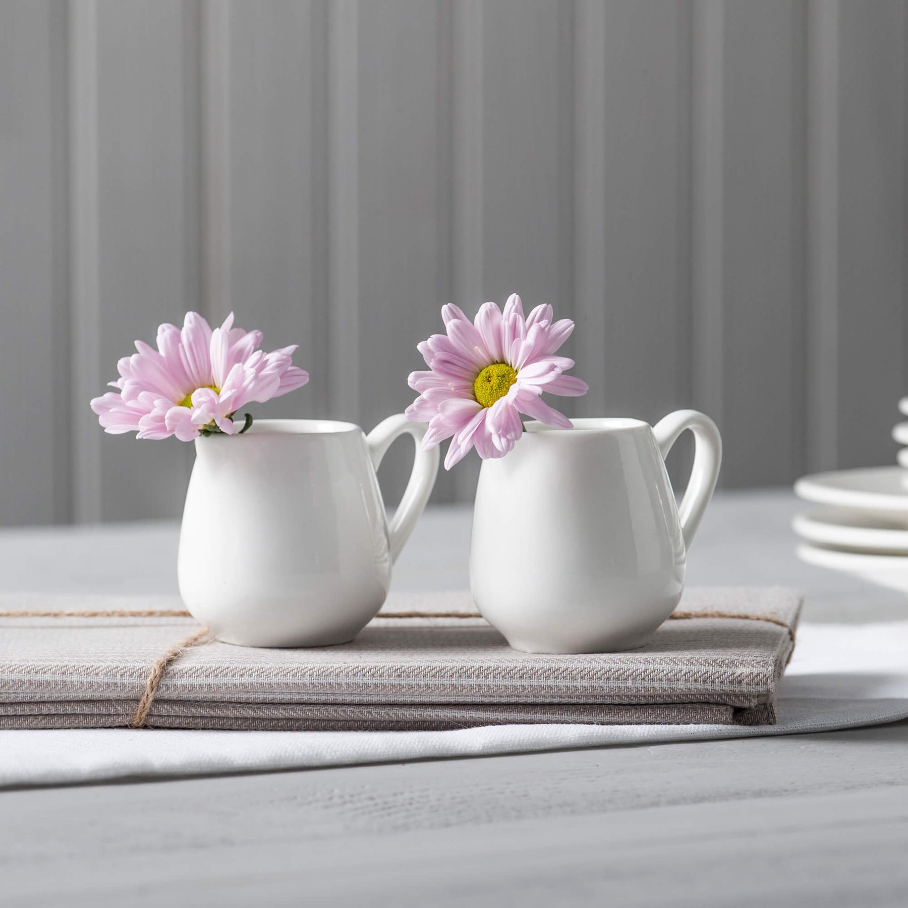 Porcelain Bellied Creamer Jug (80ml), Set of 2