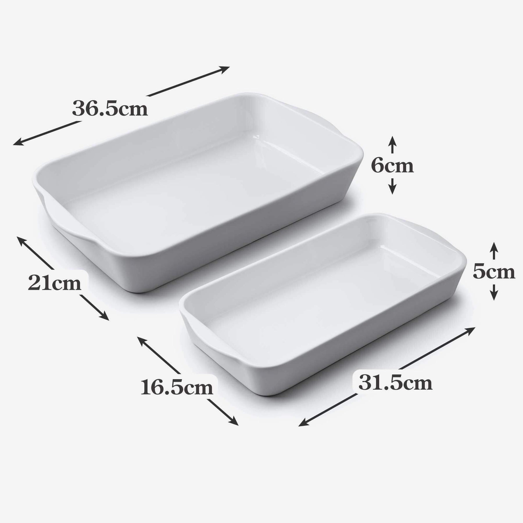 Porcelain Rectangular Baker, Set of 2
