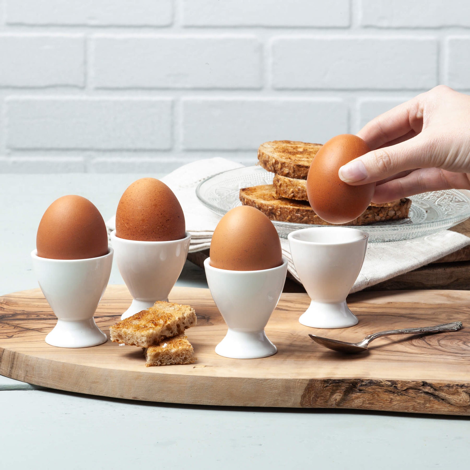 Porcelain Single Egg Cup, Set of 4