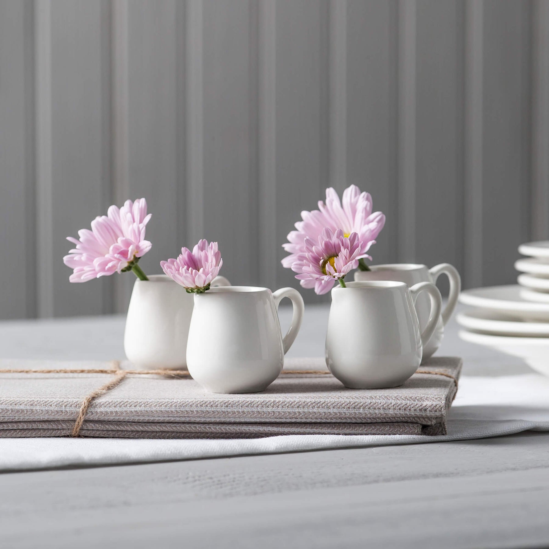Porcelain Bellied Creamer Jug (30ml), Set of 4