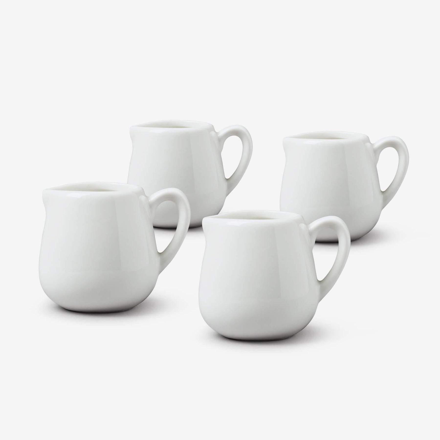 Porcelain Bellied Creamer Jug (30ml), Set of 4