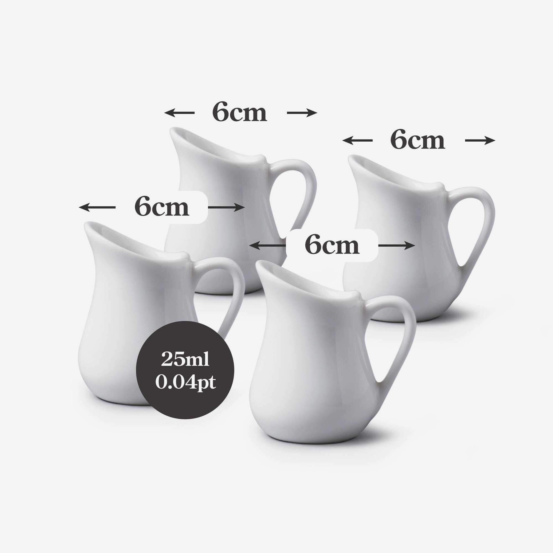 Porcelain Mini Traditional Milk Jug, Set of 4