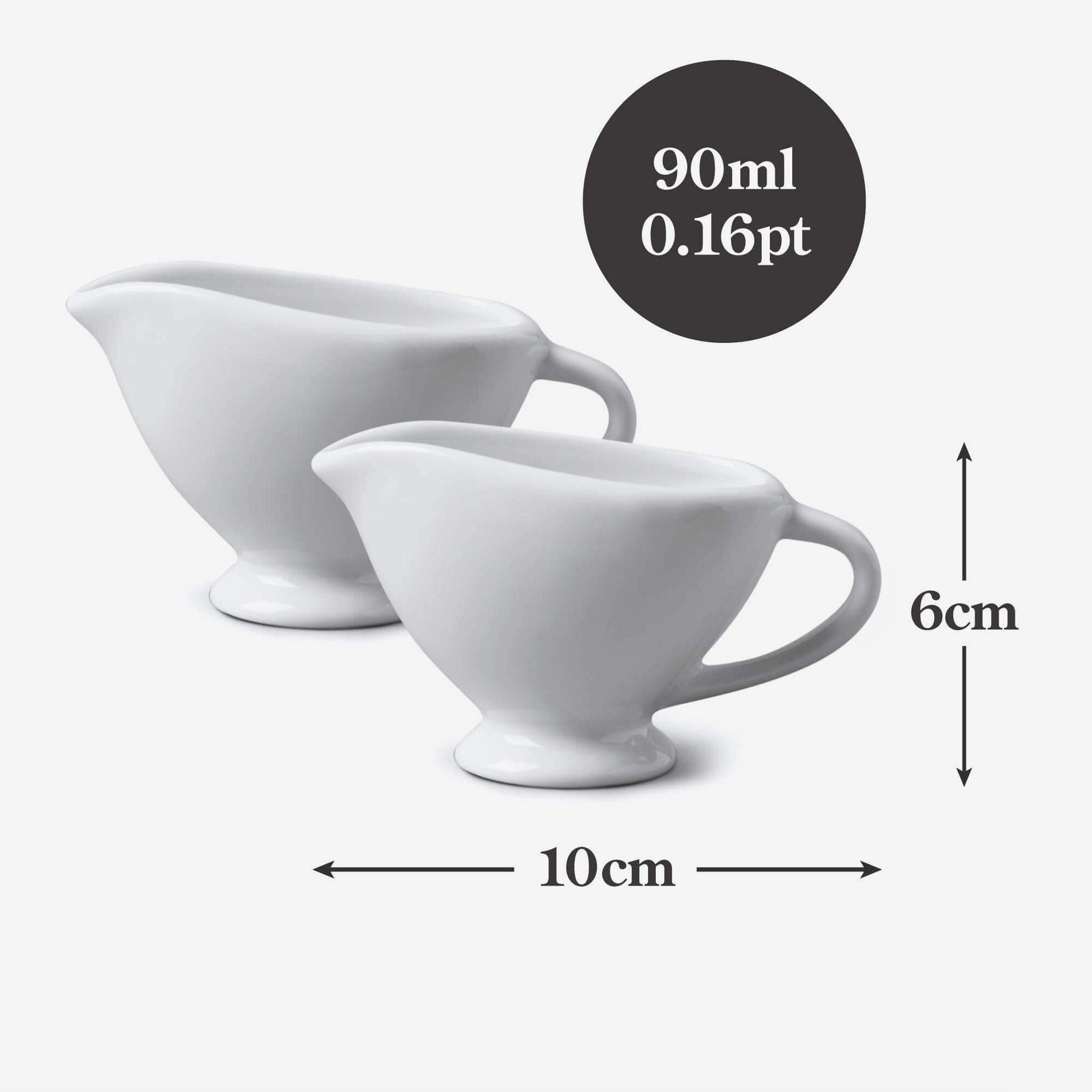 Porcelain Mini Sauce Boat, Set of 2