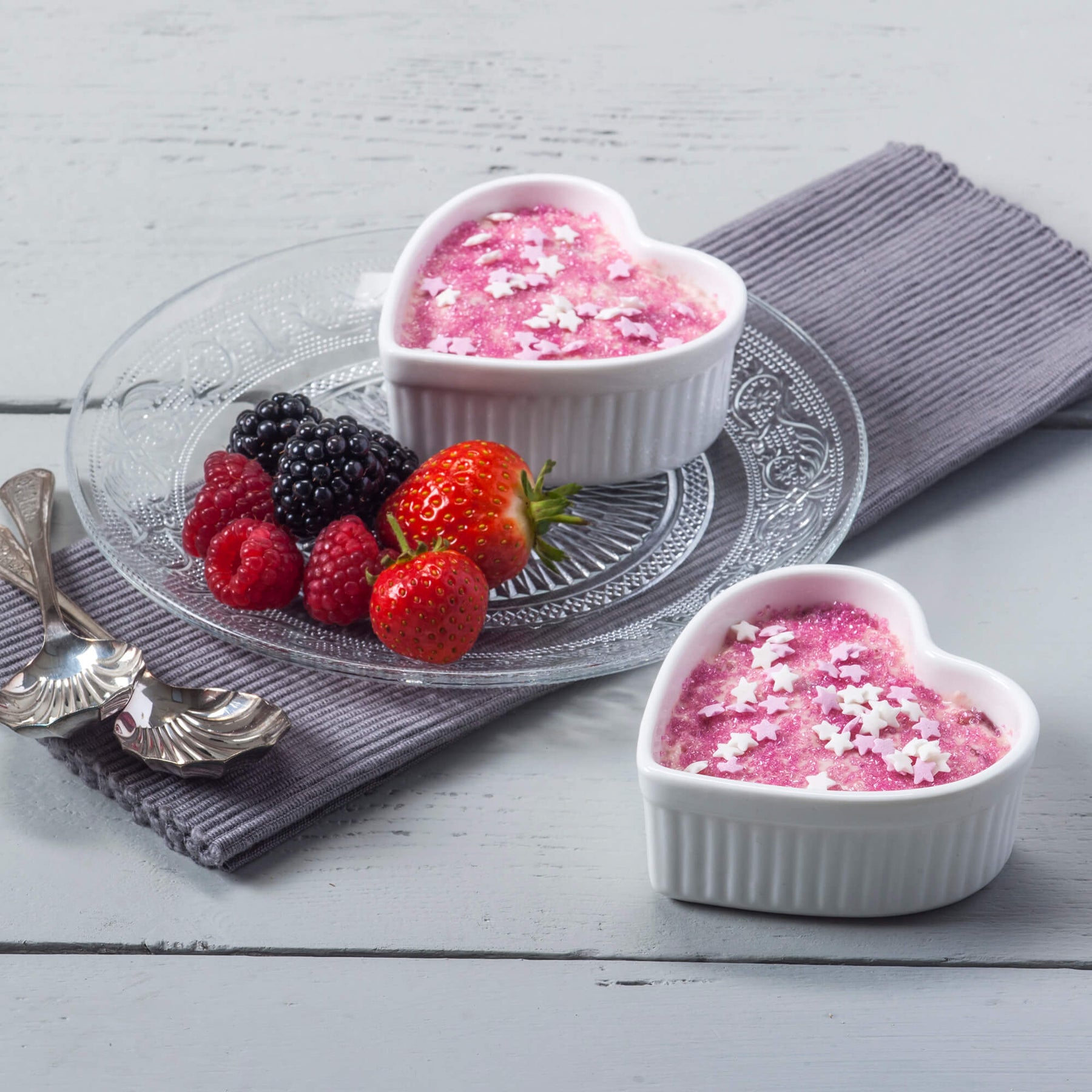 Porcelain Heart Shaped Ramekin, Set of 2