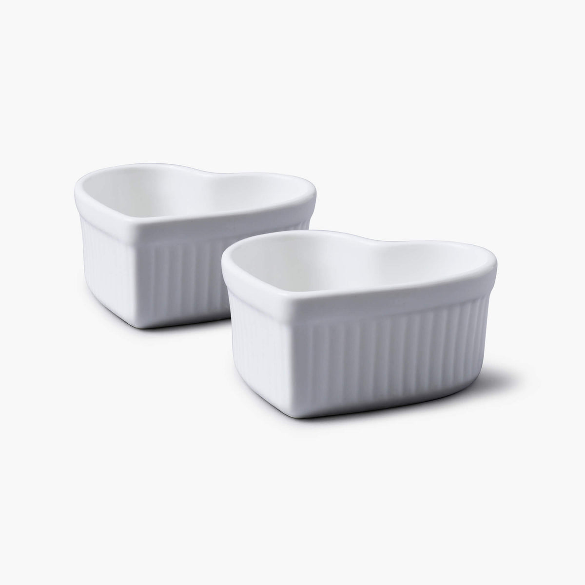 Porcelain Heart Shaped Ramekin, Set of 2