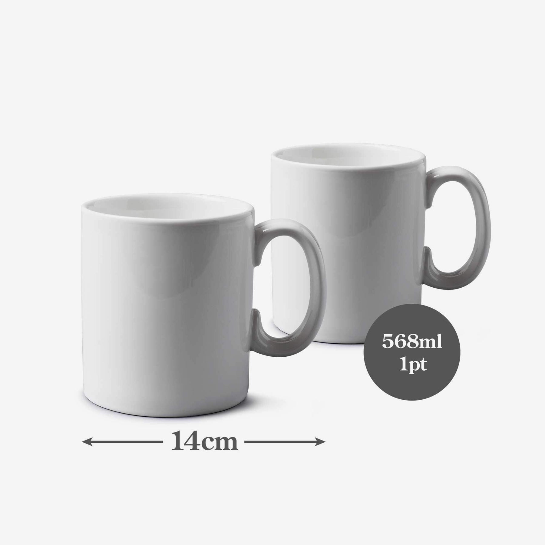 Porcelain Original Mug, 1 Pint, Set of 2