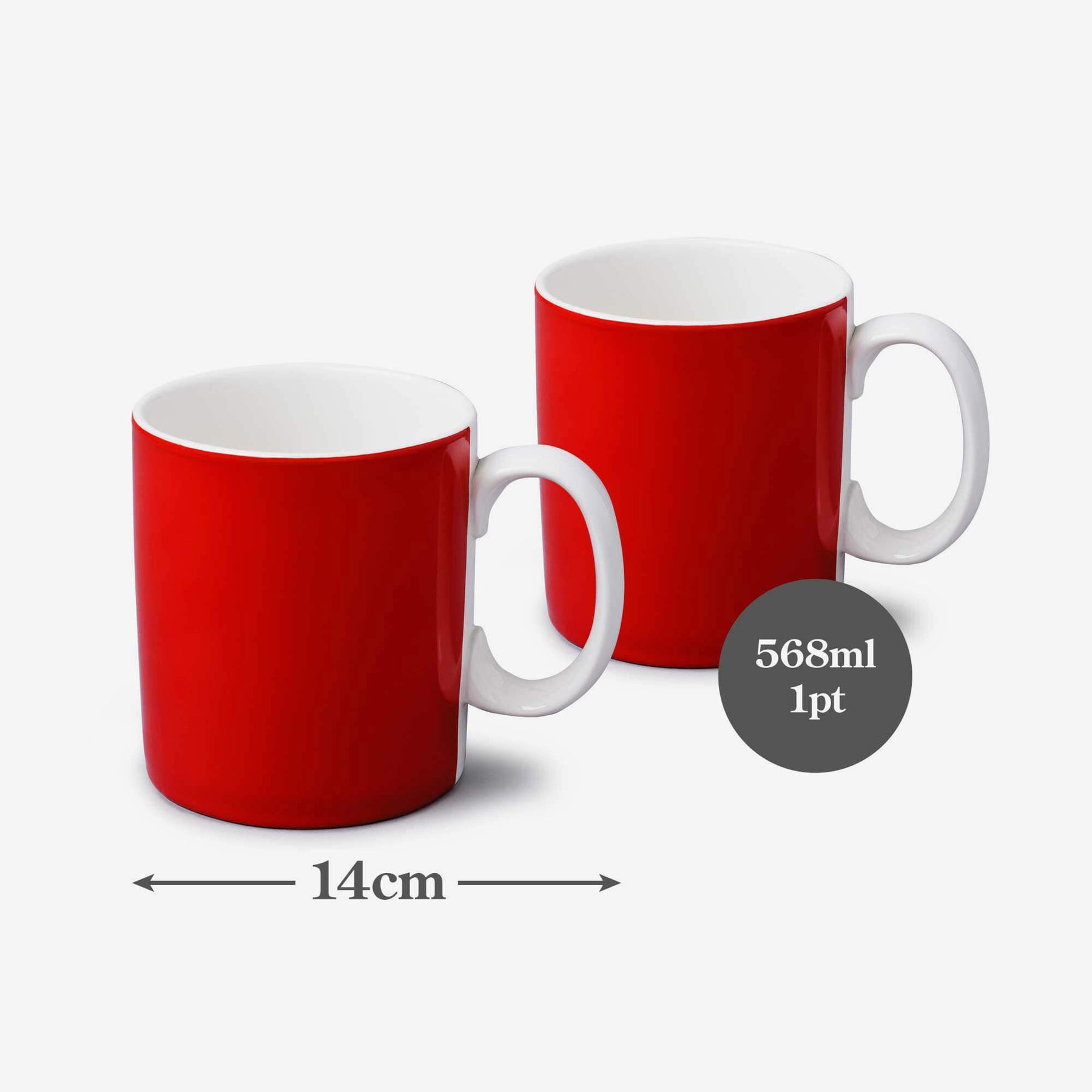 Porcelain Original Mug, 1 Pint, Set of 2