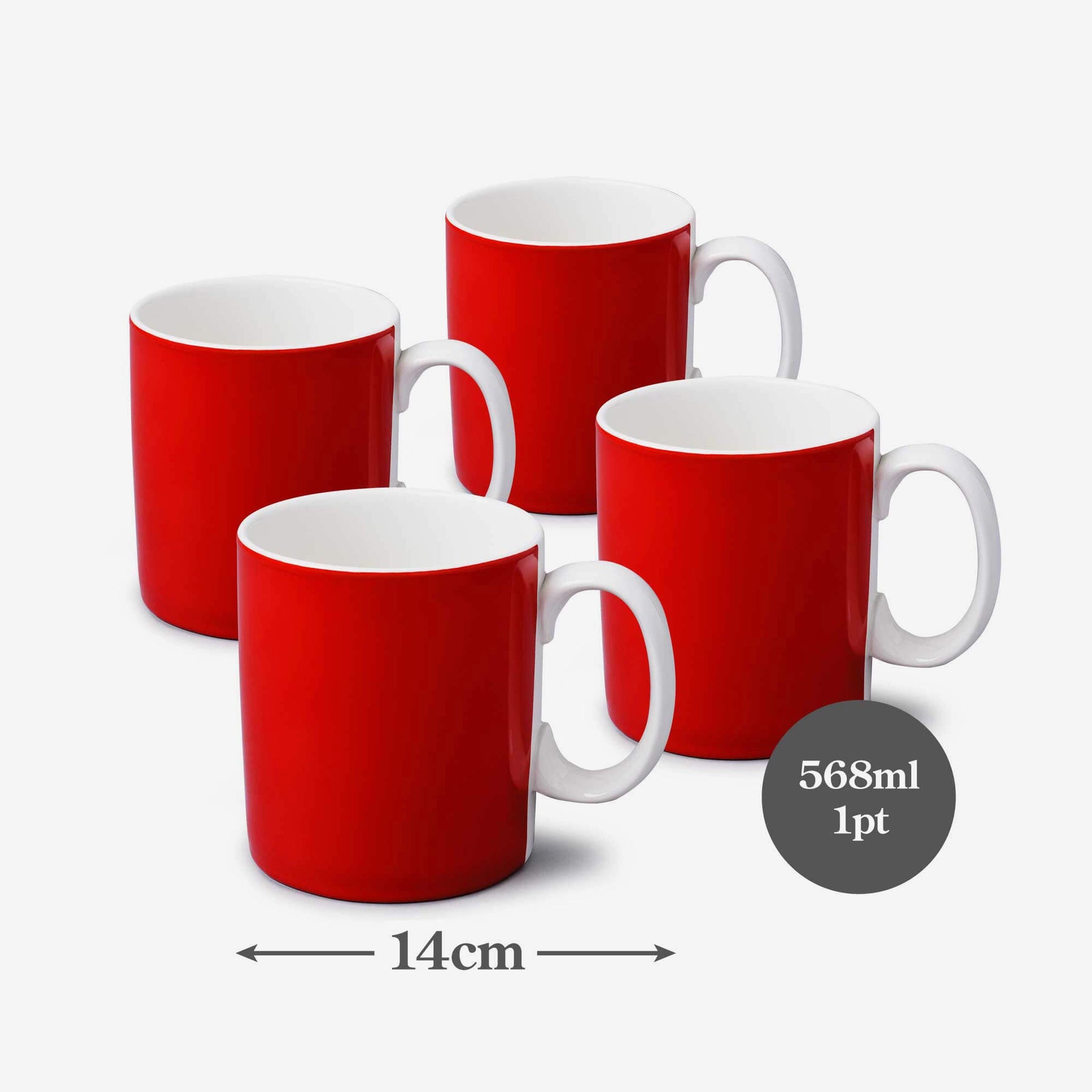 Porcelain Original Mug, 1 Pint, Set of 4