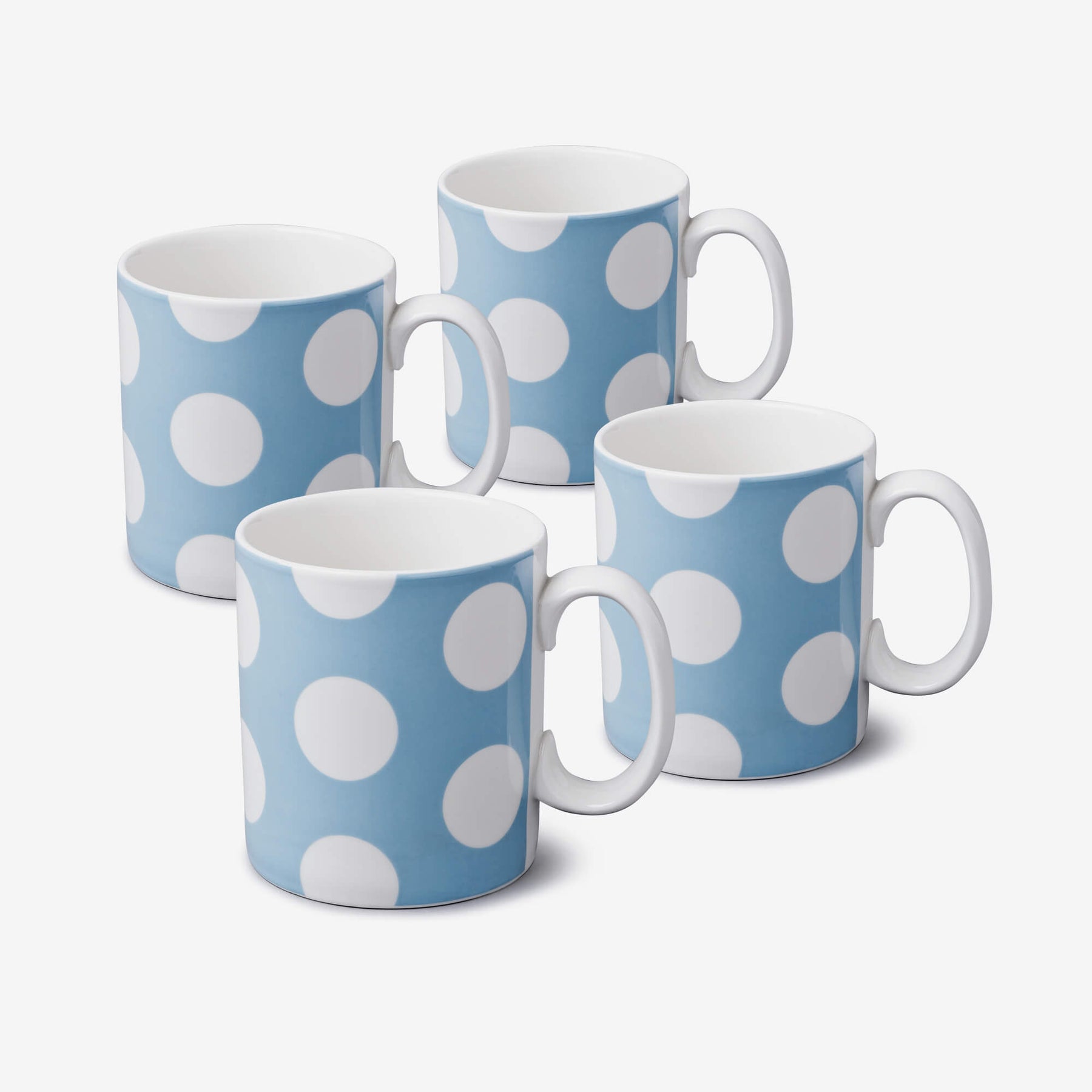Porcelain Spotty Mug, 1 Pint, Set of 4