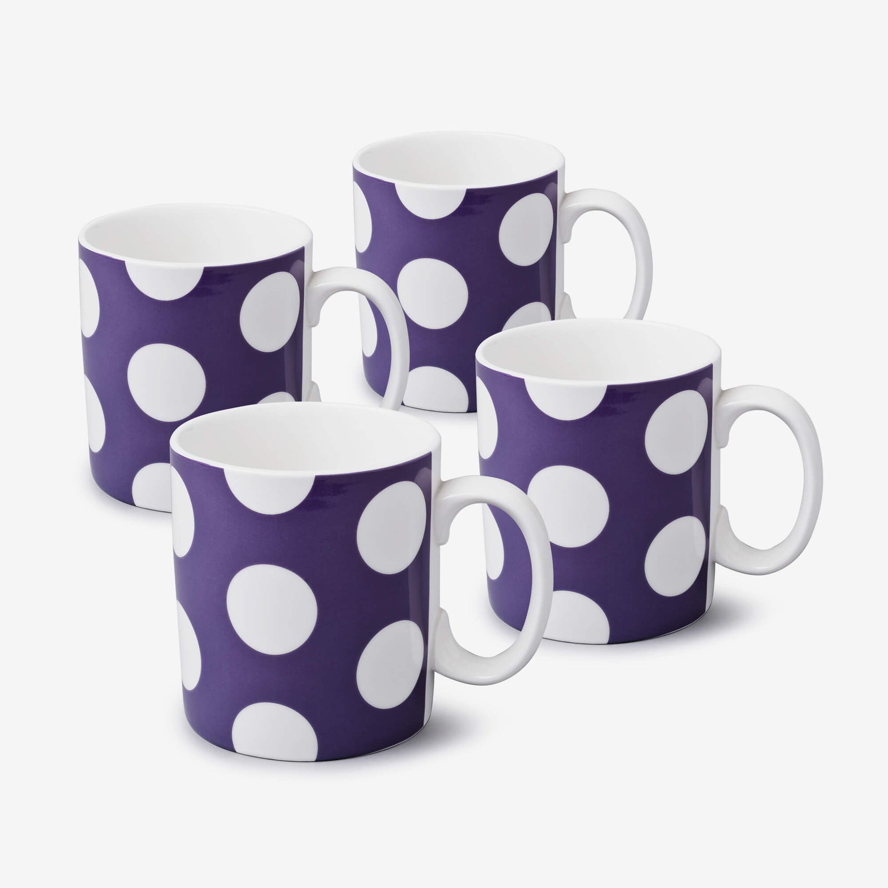 Porcelain Spotty Mug, 1 Pint, Set of 4