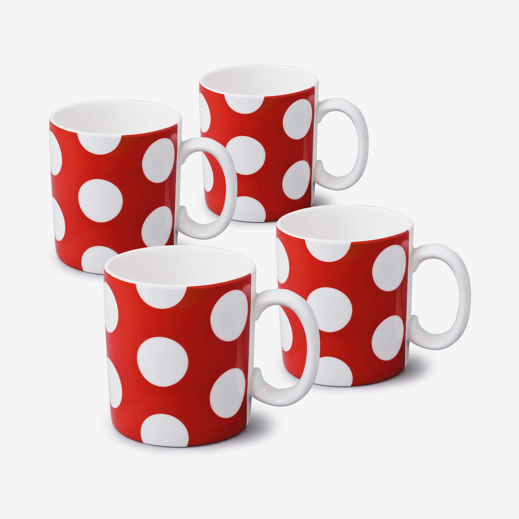 Porcelain Spotty Mug, 1 Pint, Set of 4