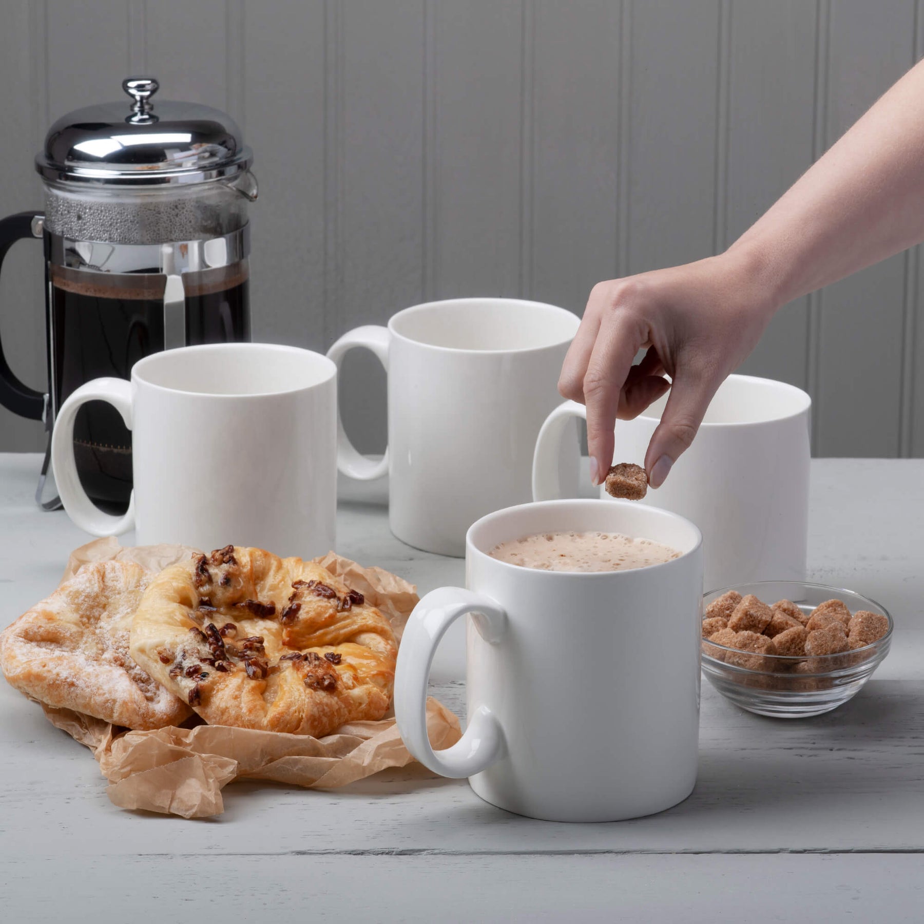 Porcelain Extra Large Mug, 1.2 Pint, Set of 4