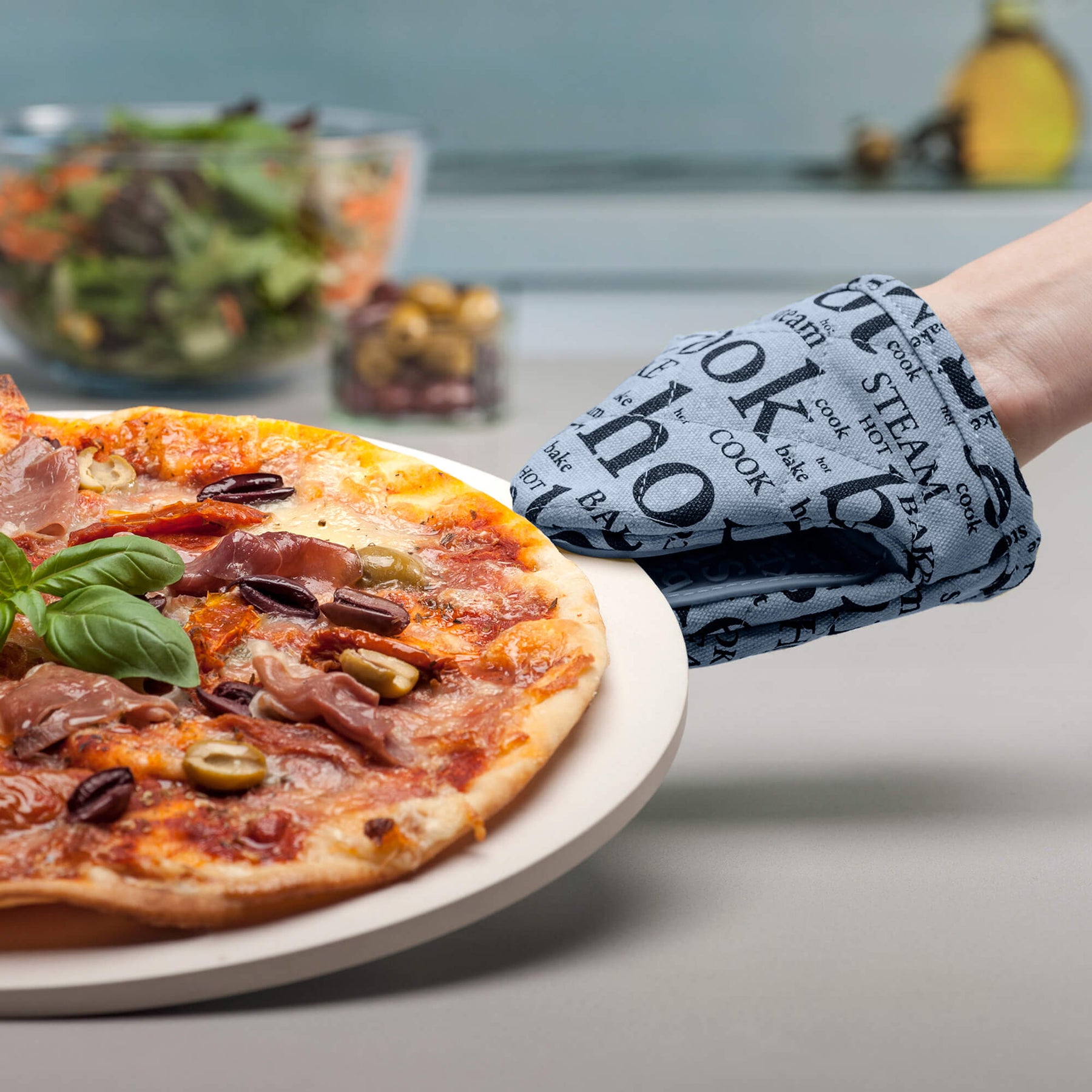 Silicone Hot Grab Mini Oven Mitt, Hot Print