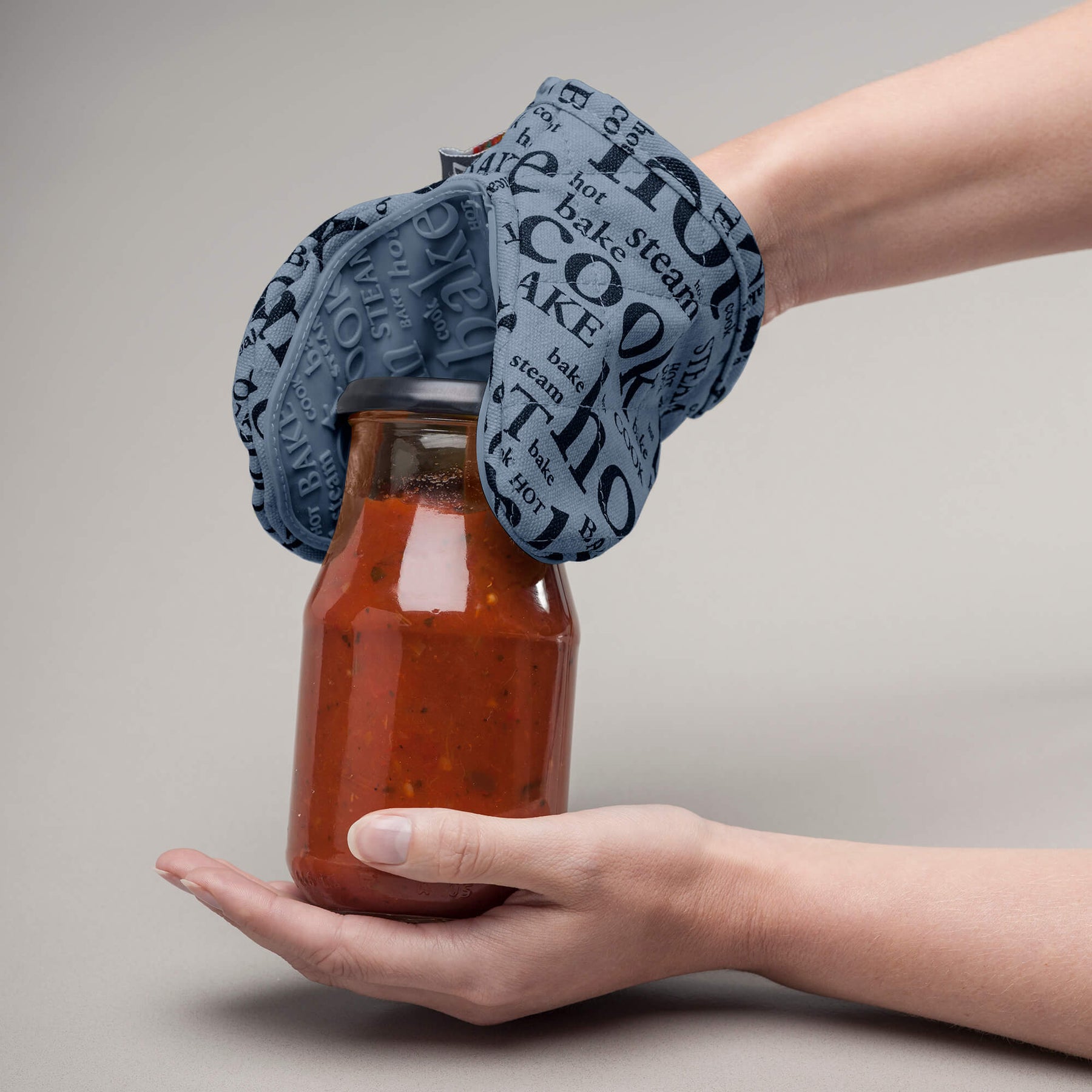 Silicone Hot Grab Mini Oven Mitt, Hot Print