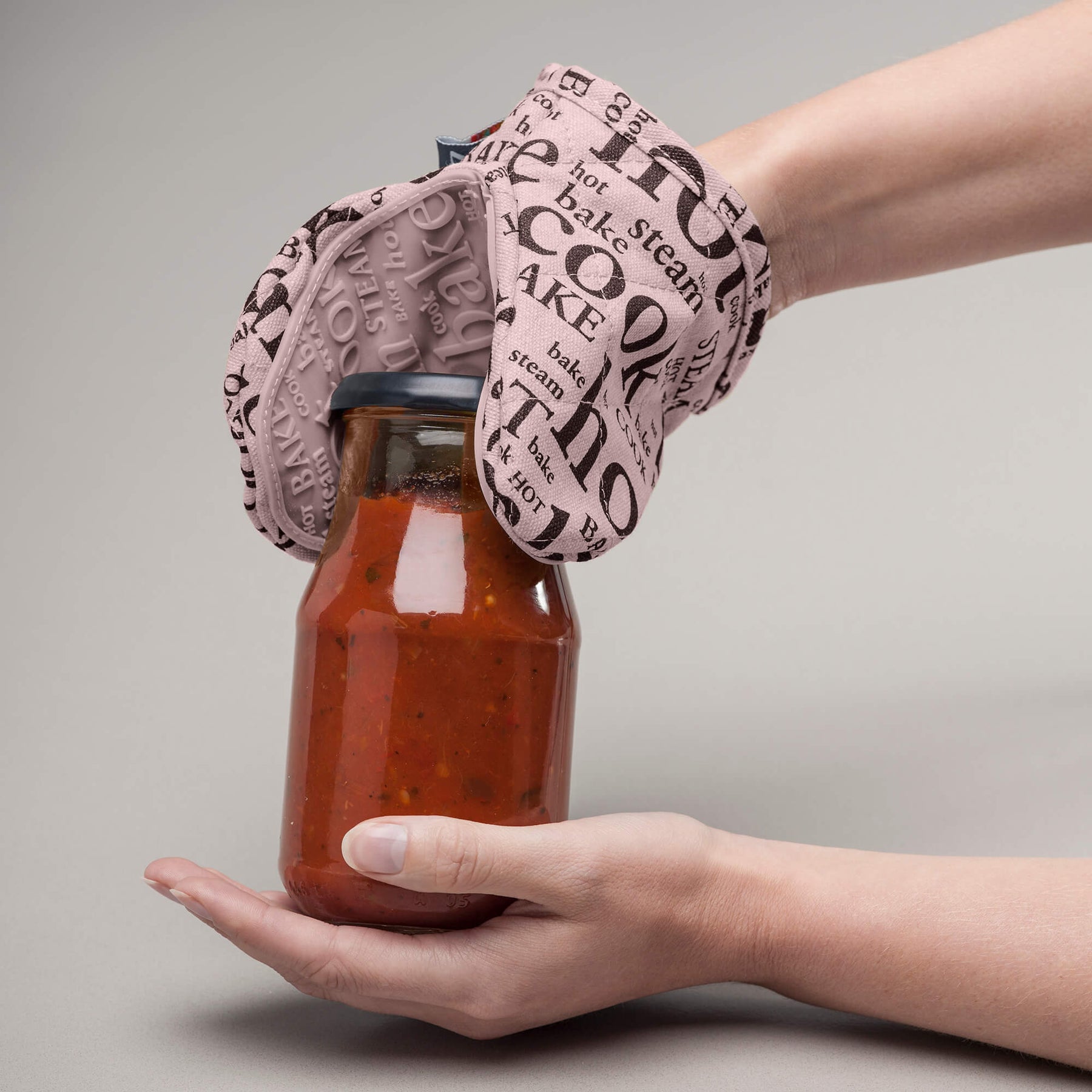 Silicone Hot Grab Mini Oven Mitt, Hot Print
