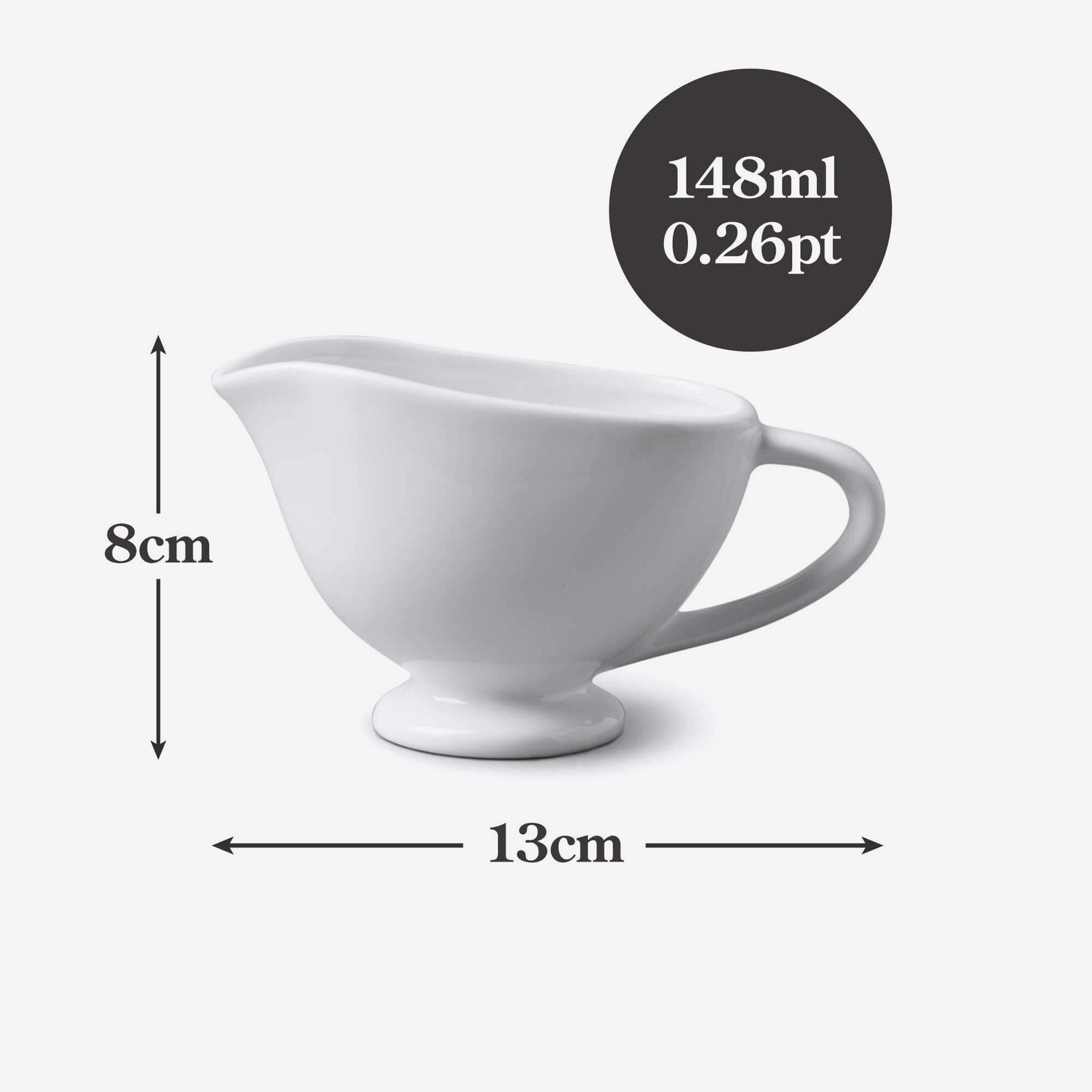Porcelain Small Sauce Boats (148ml), Set of 2