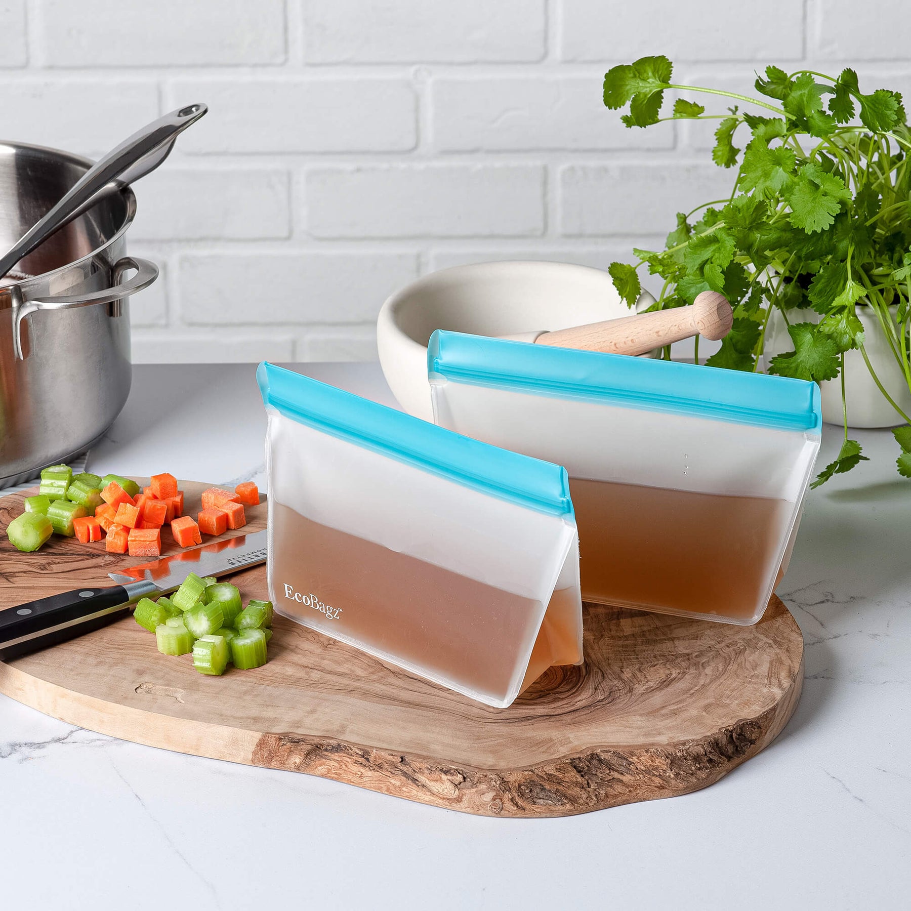 EcoBagz™ Reusable Food Storage Bags 500ml, Set of 2