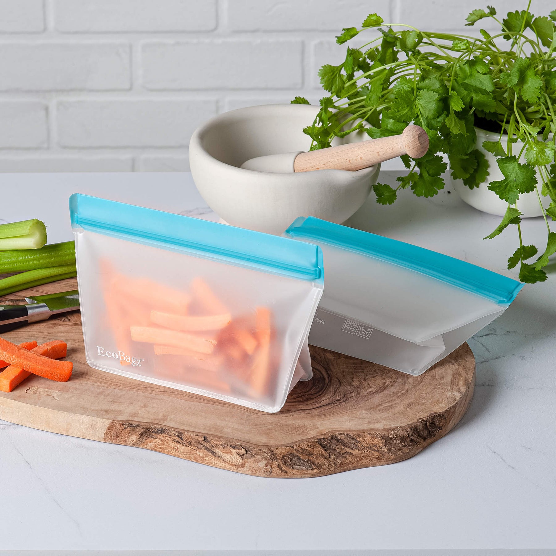 EcoBagz™ Reusable Food Storage Bags 500ml, Set of 2
