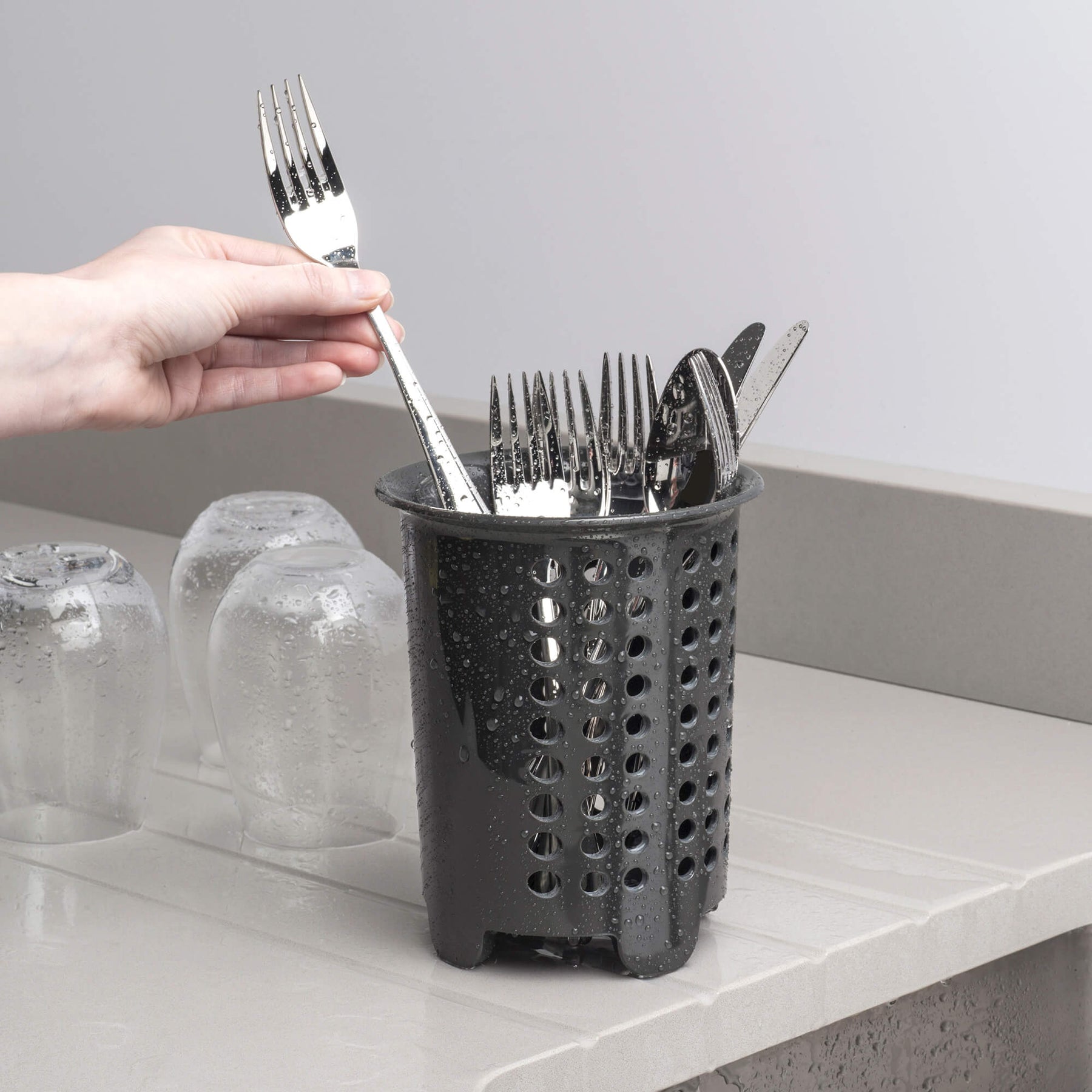 Melamine Cutlery Drainer/Utensil Pot