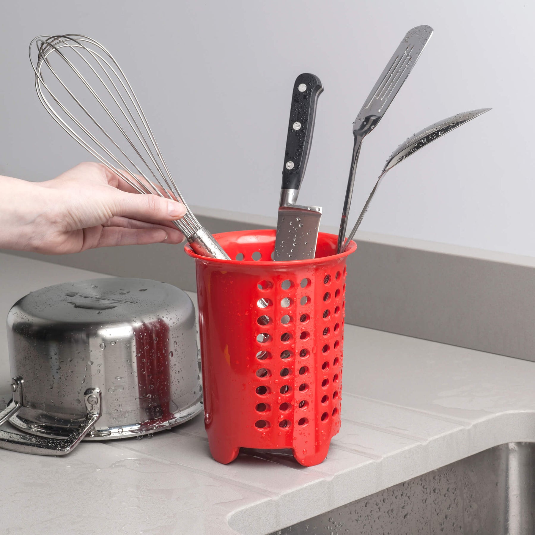 Melamine Cutlery Drainer/Utensil Pot