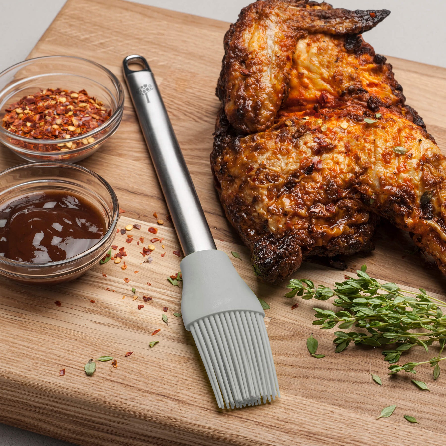 Silicone Basting Brush with Stainless Steel Handle
