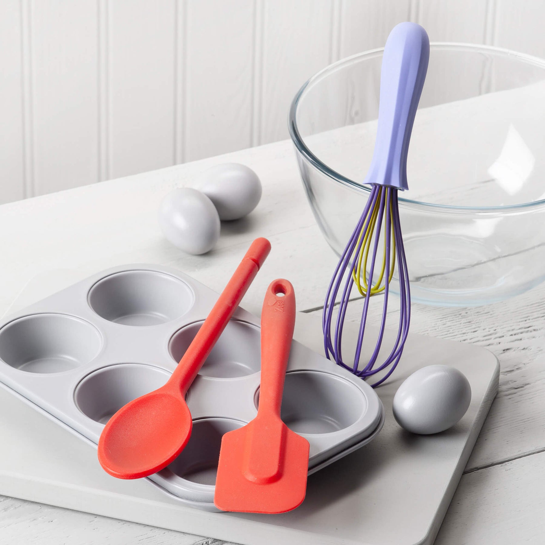 Silicone Spatula, Traditional Spoon & Whisk Set
