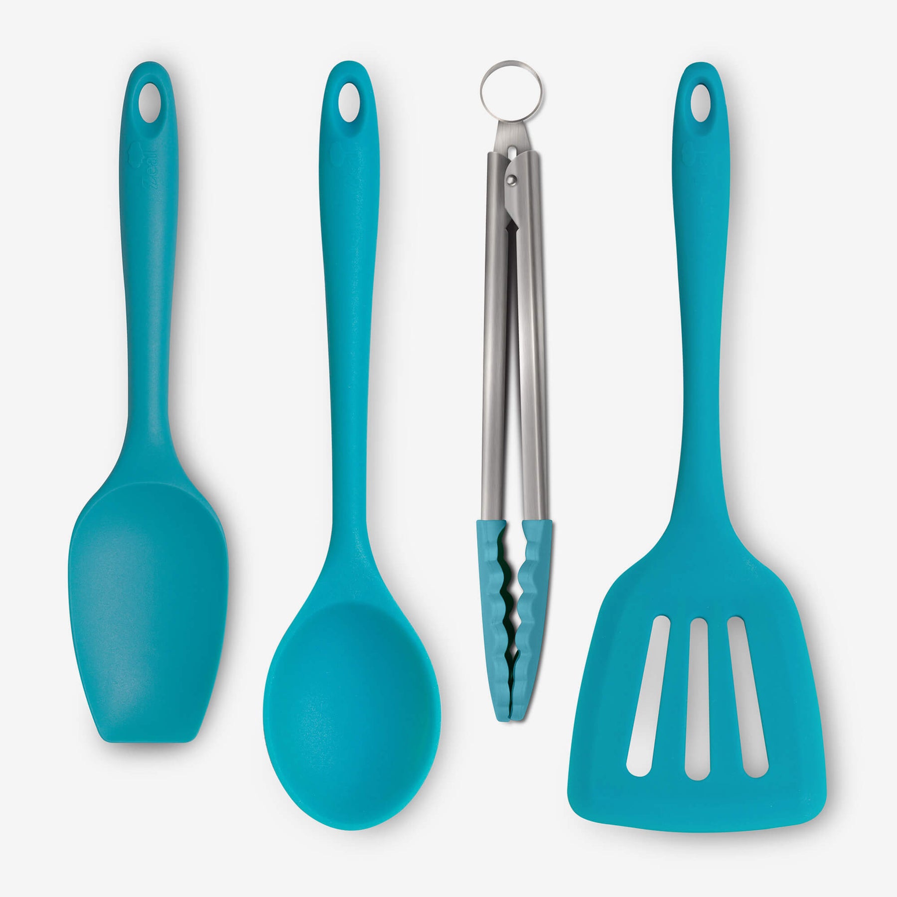 Silicone Kitchen Tongs, Slotted Turner, Spoon & Spatula Spoon Set