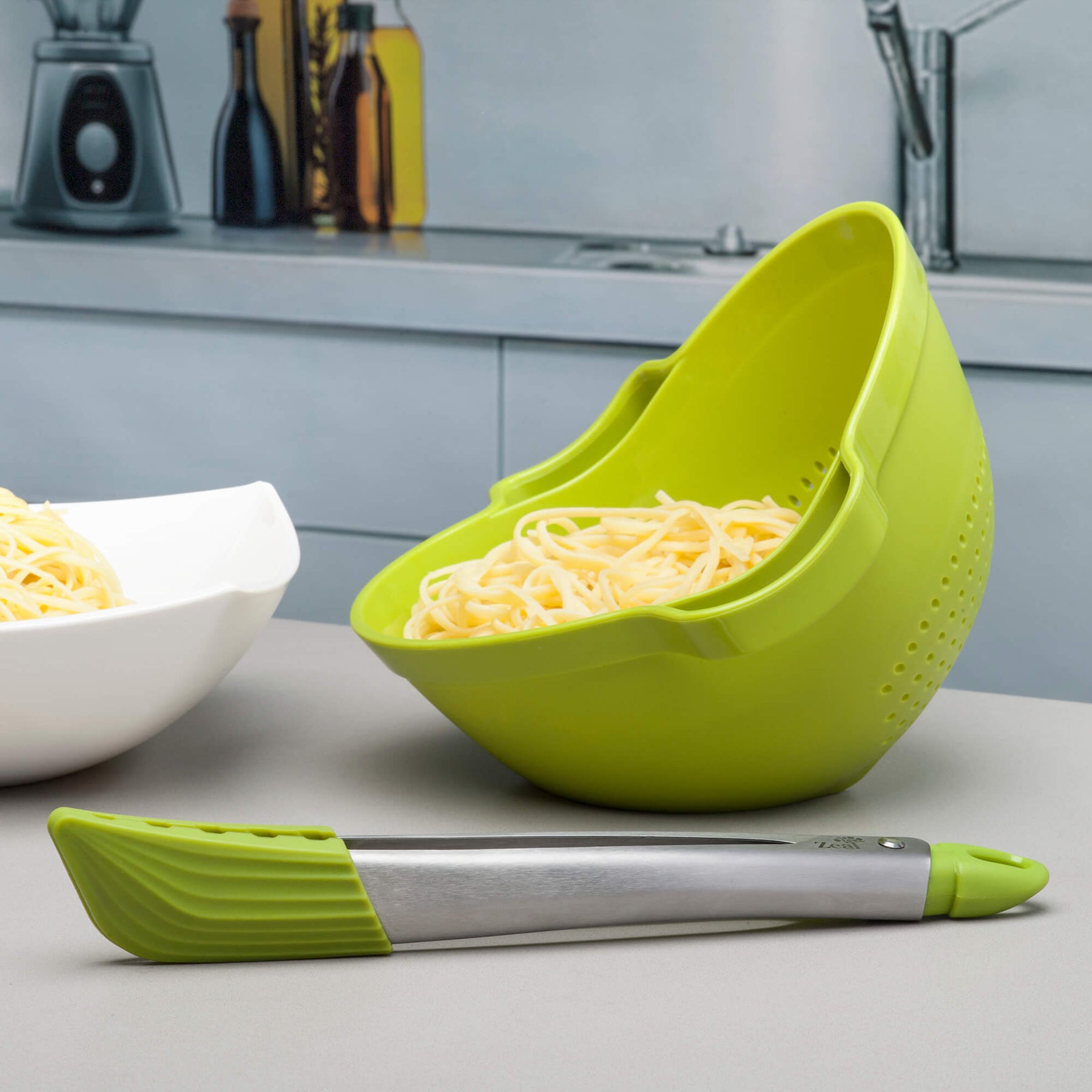 Drain & Serve™ Colander with Tong Set