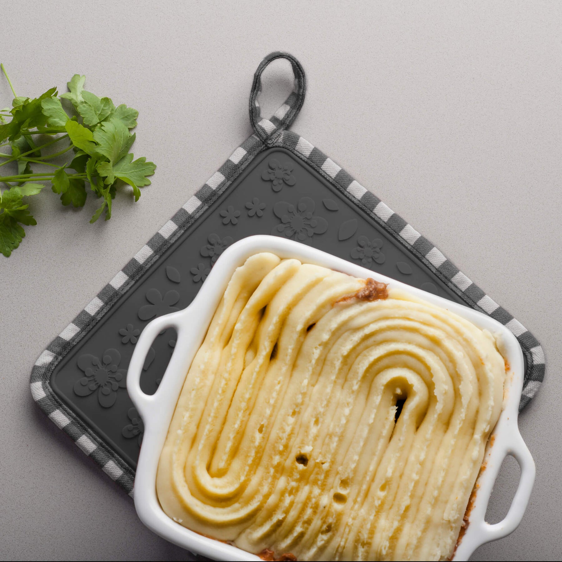 Silicone Square Hot Grab / Trivet Mat, Gingham