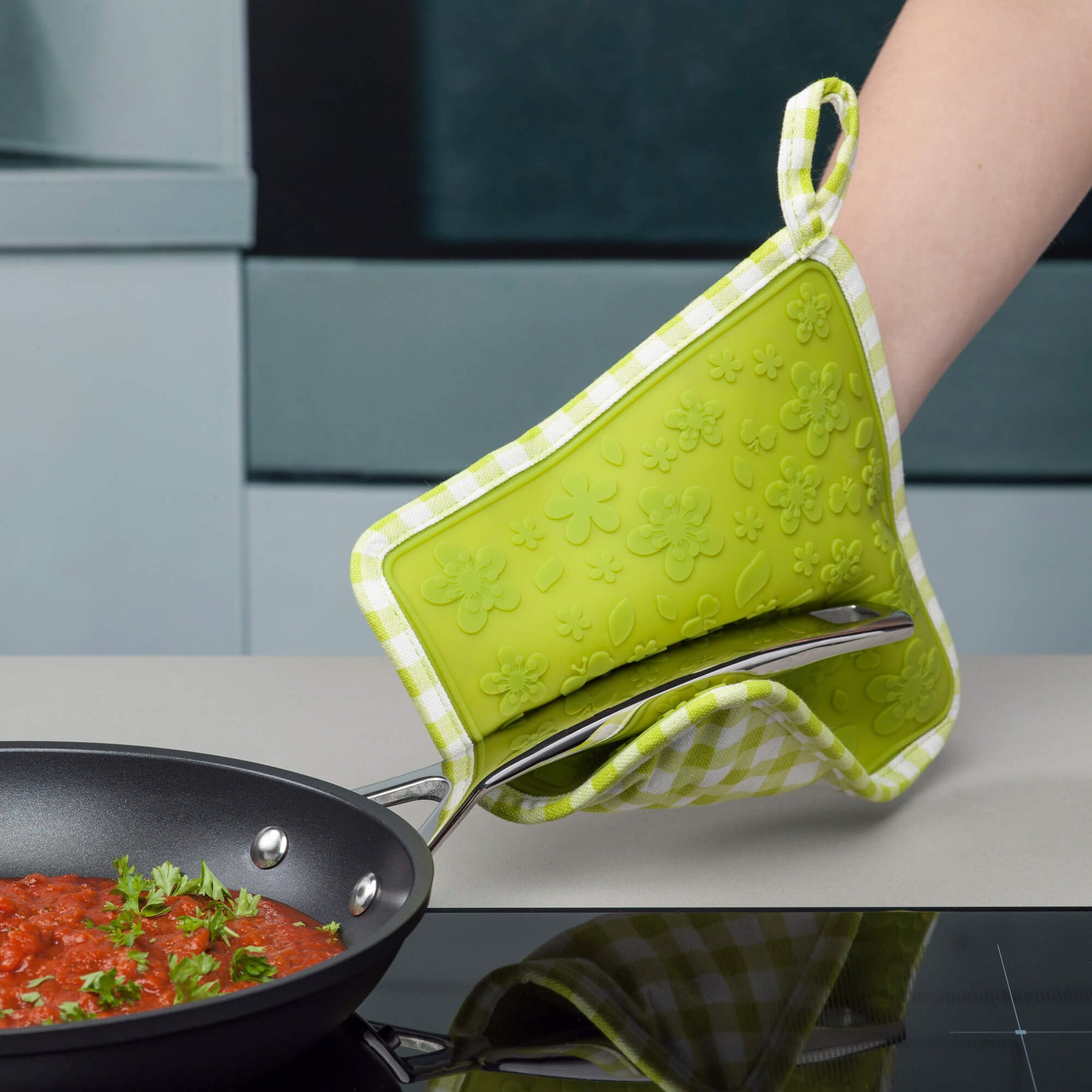 Silicone Square Hot Grab / Trivet Mat, Gingham