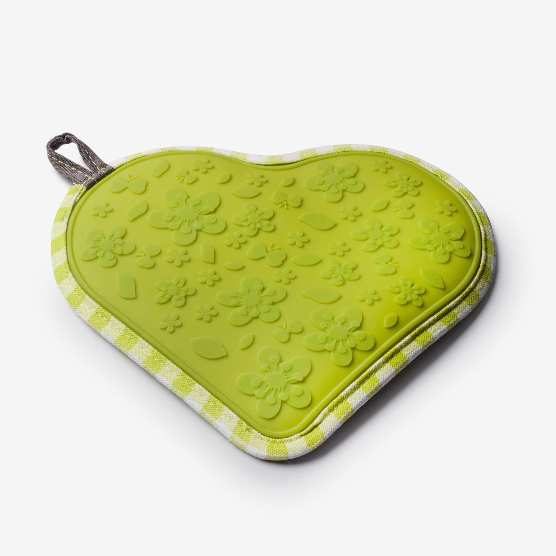Silicone Heart Shaped Hot Grab / Trivet Mat, Gingham