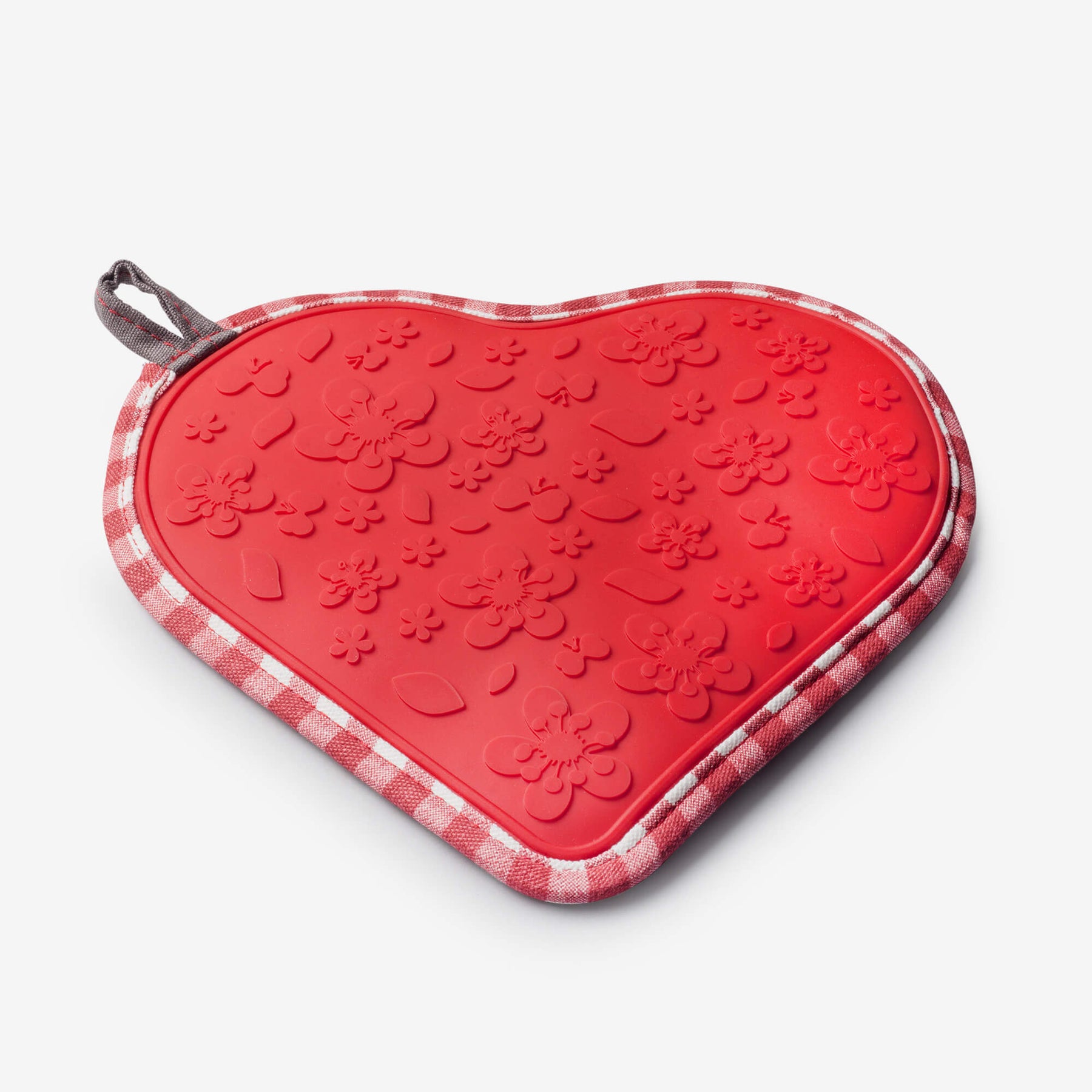 Silicone Heart Shaped Hot Grab / Trivet Mat, Gingham