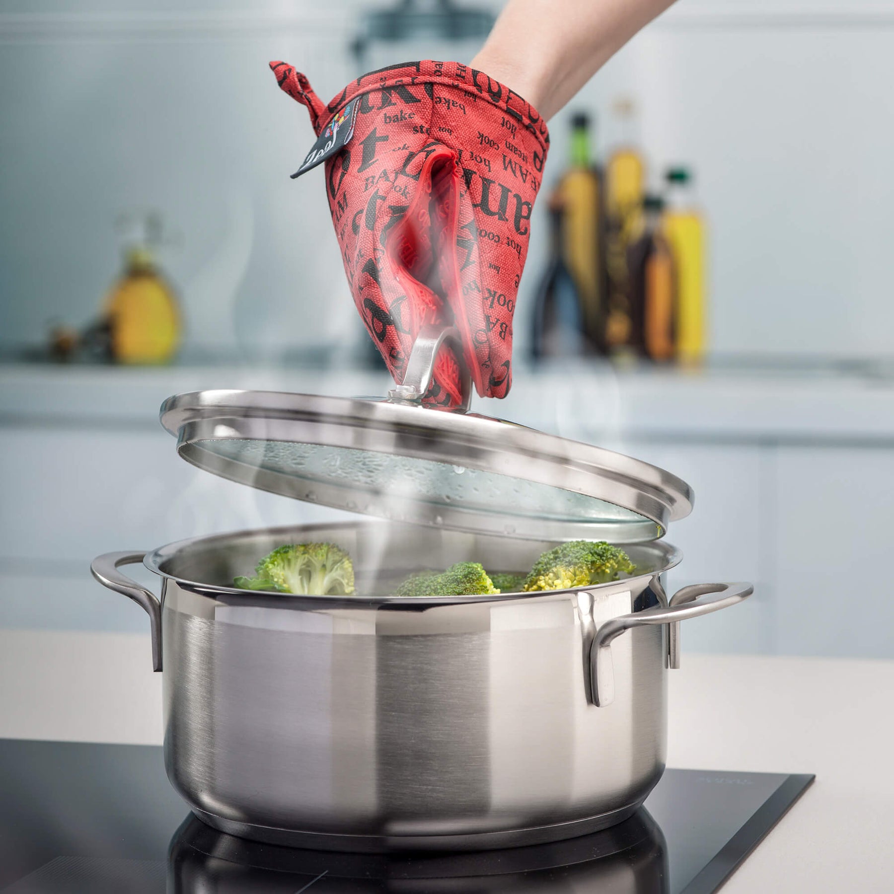 Silicone Hot Grab Mini Oven Mitt, Hot Print