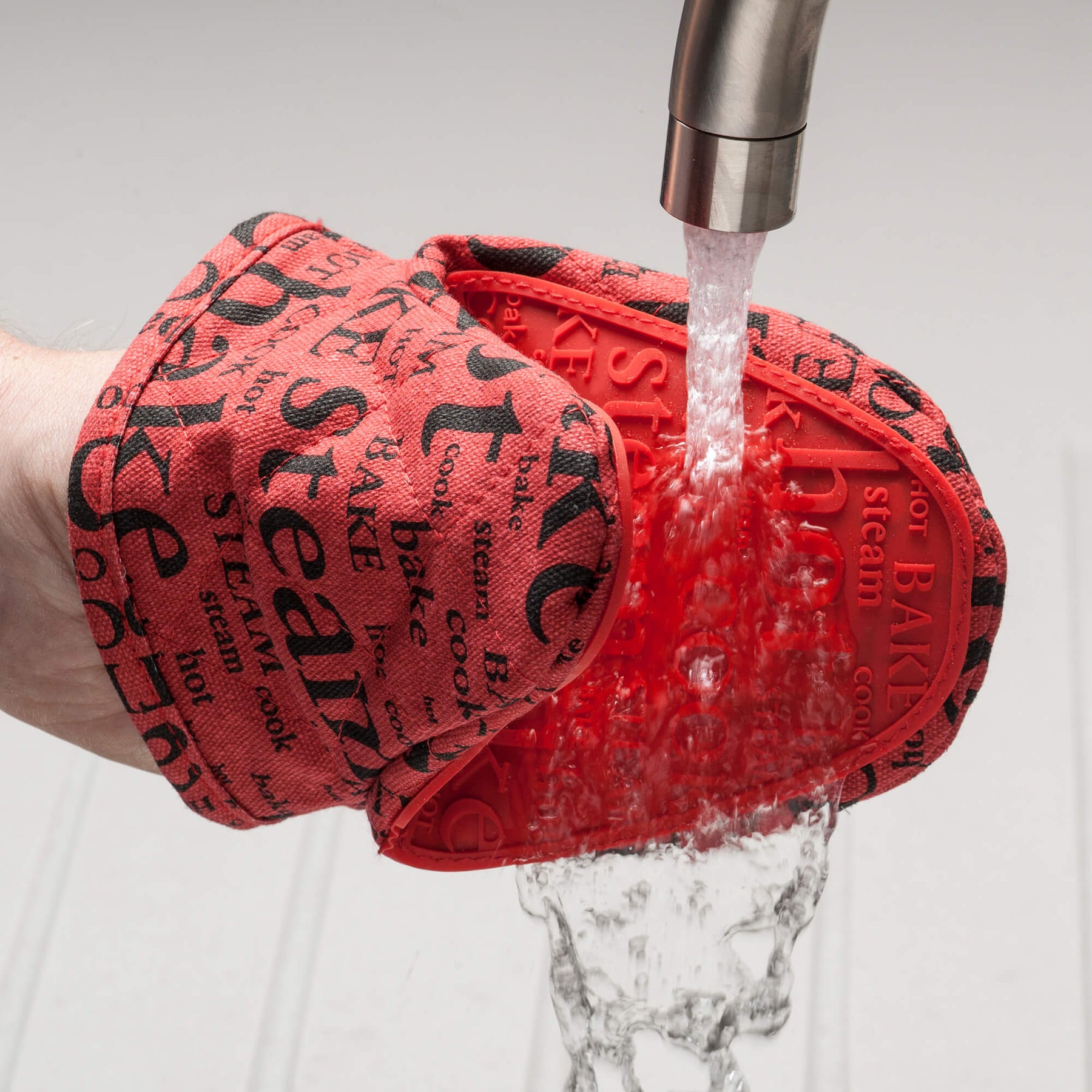 Silicone Hot Grab Mini Oven Mitt, Hot Print