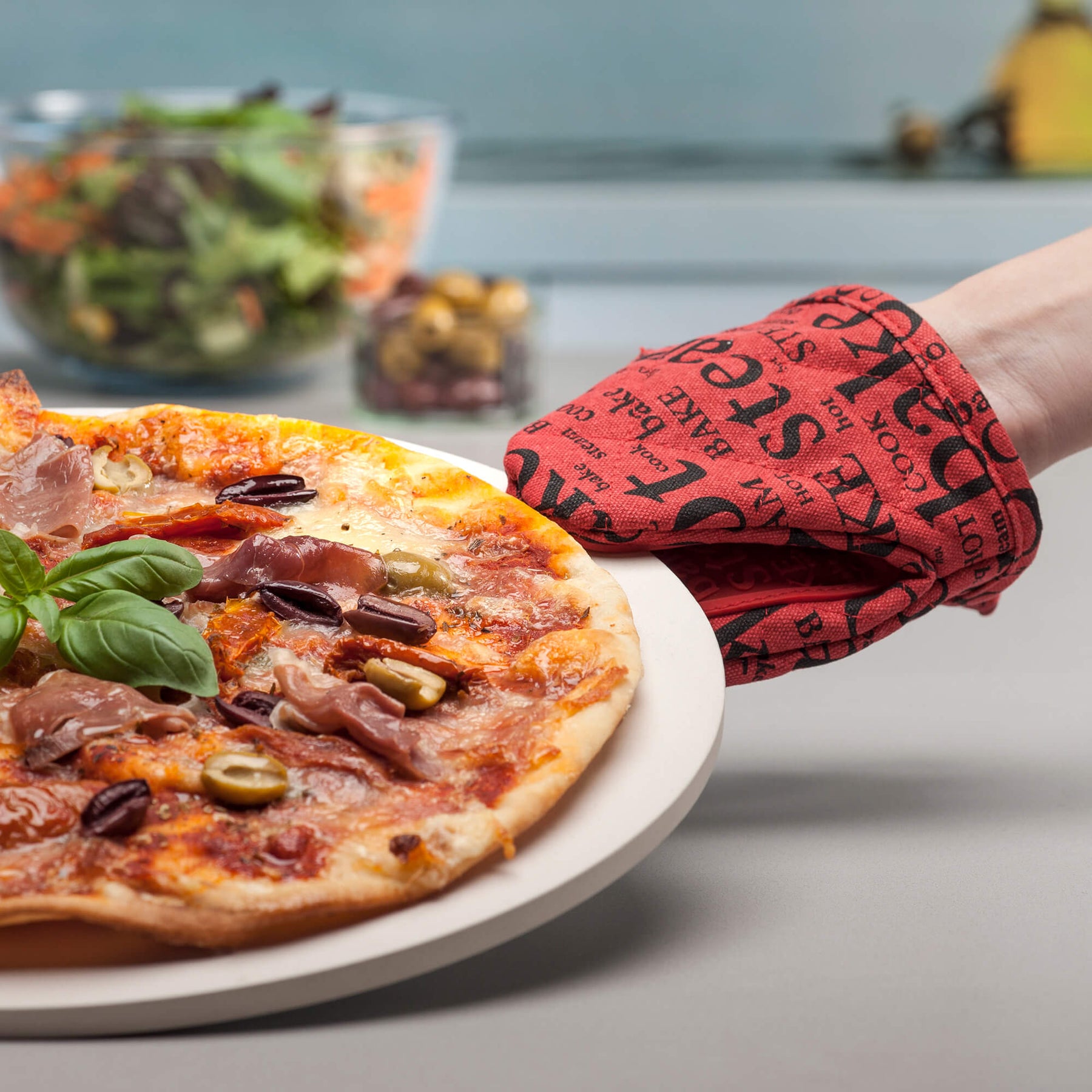 Silicone Hot Grab Mini Oven Mitt, Hot Print