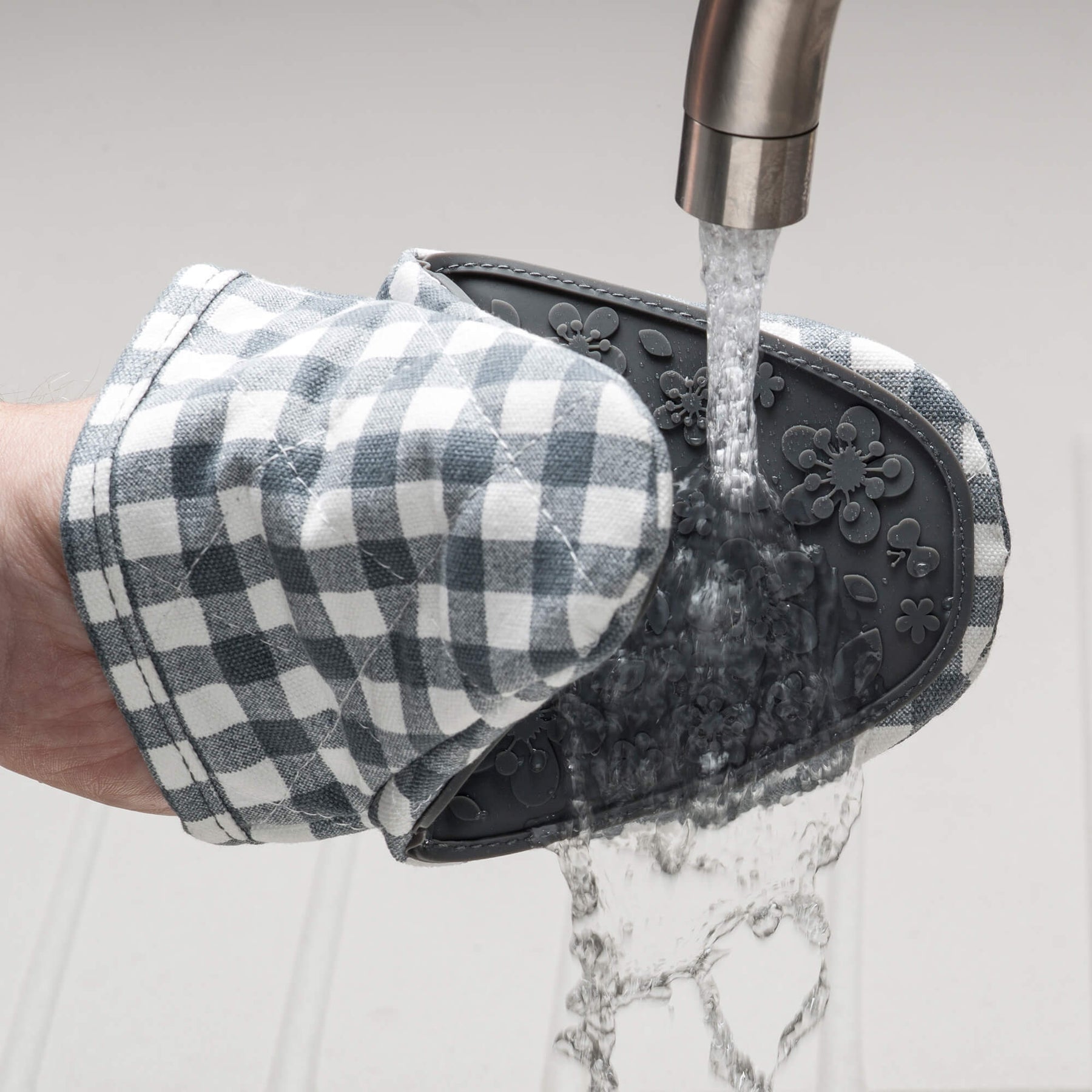 Silicone Hot Grab Mini Oven Mitt, Gingham