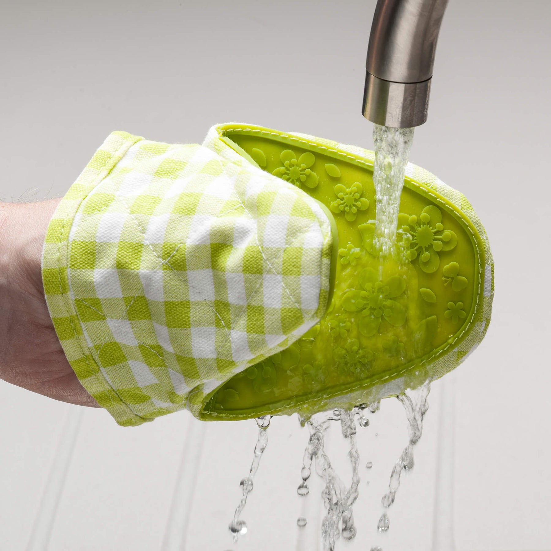 Silicone Hot Grab Mini Oven Mitt, Gingham