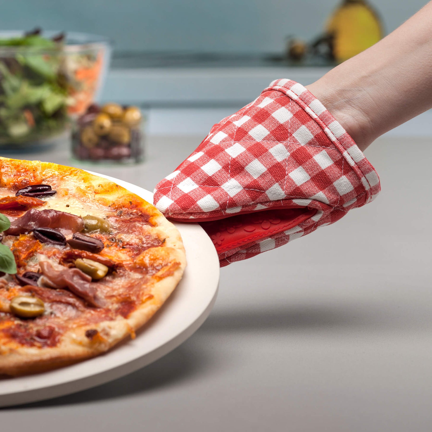 Silicone Hot Grab Mini Oven Mitt, Gingham