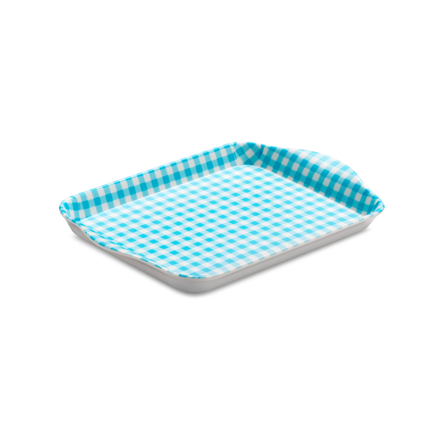 Melamine Gingham Tray, 18 x 14cm
