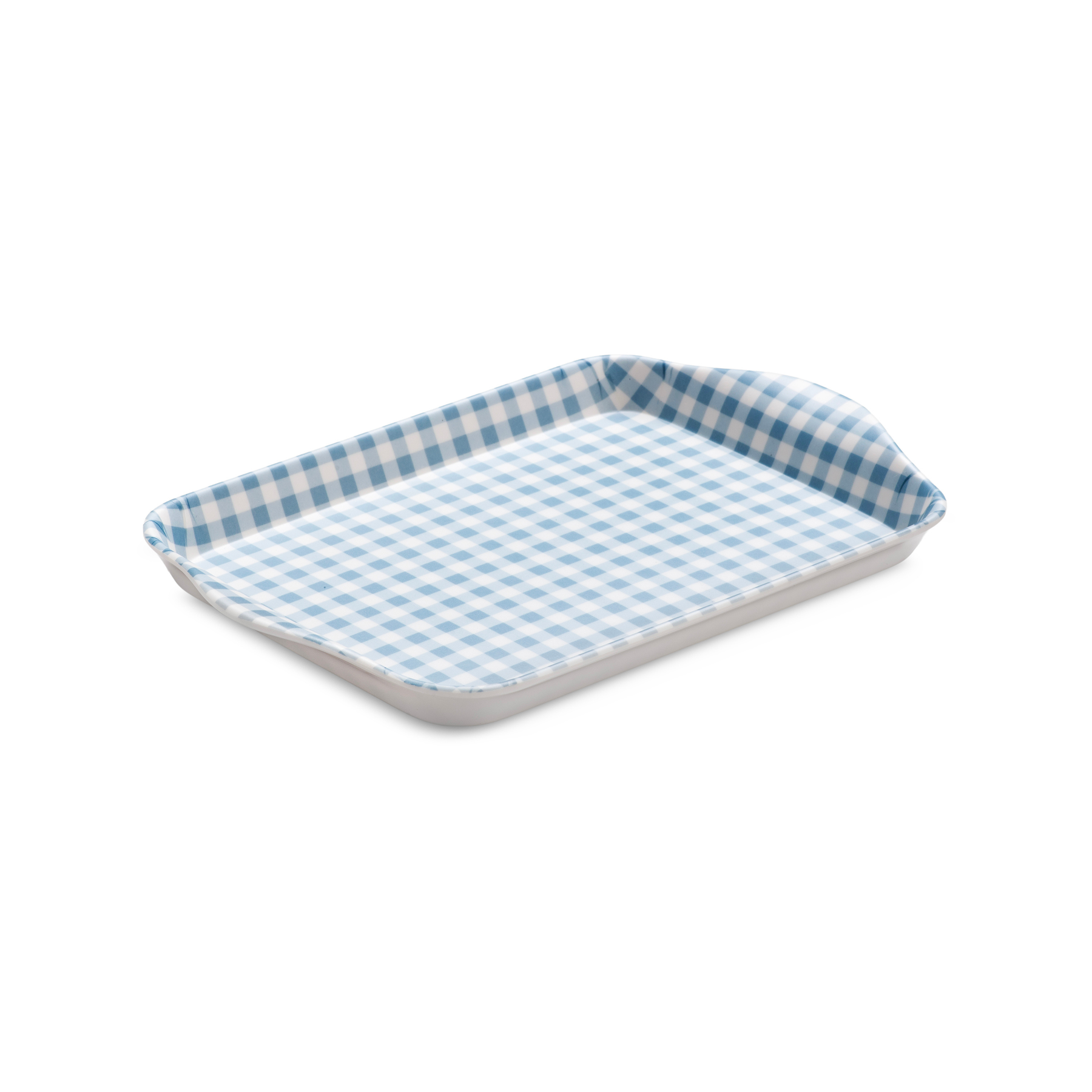 Melamine Gingham Tray, 18 x 14cm