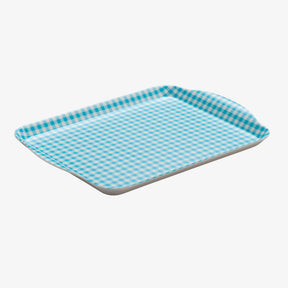 Melamine Gingham Tray, 30 x 21cm