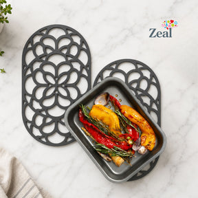 Large Oval Silicone Heritage Hot Mat Trivet, 32cm