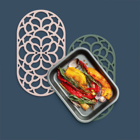 Large Oval Silicone Heritage Hot Mat Trivet, 32cm
