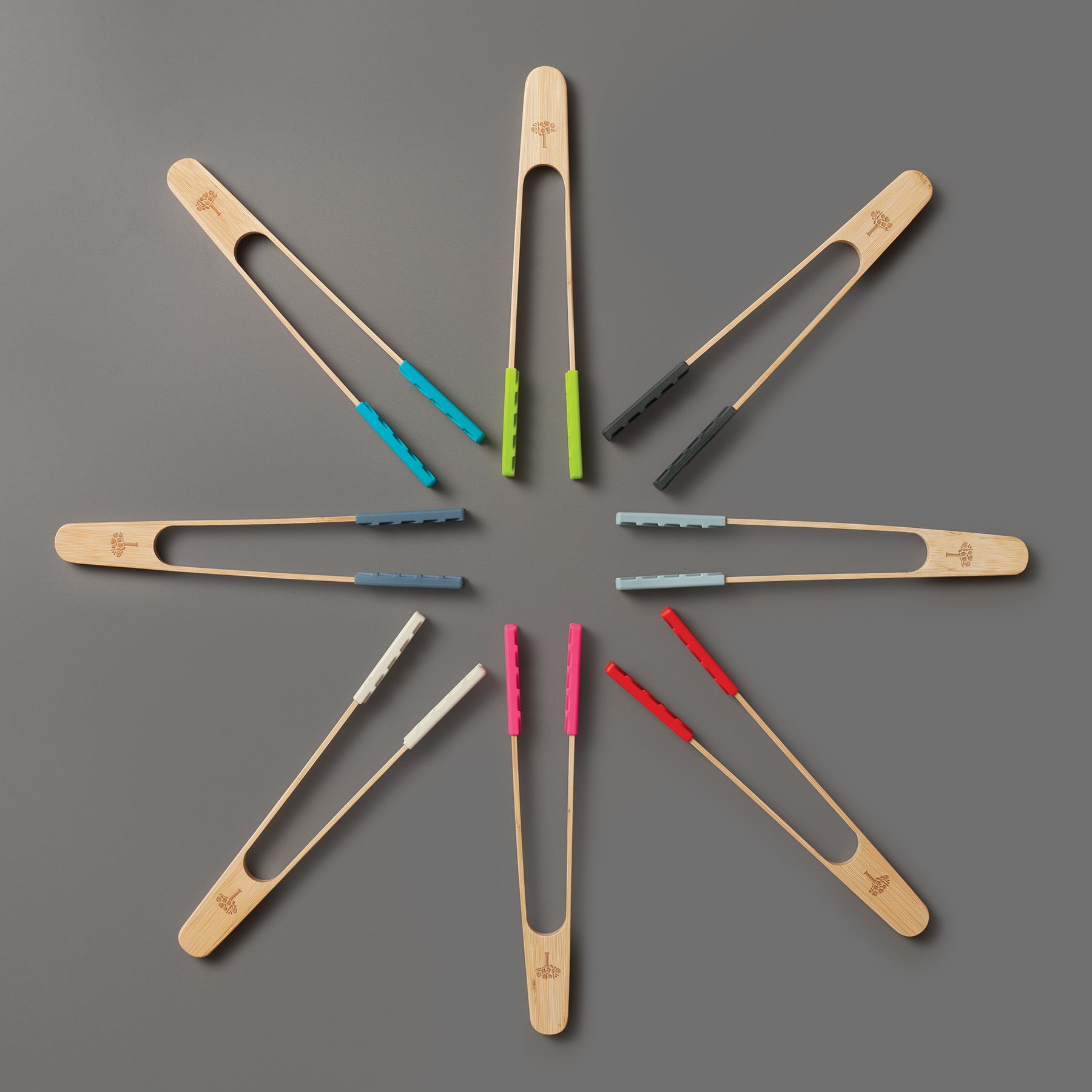 Bamboo Cooking Tongs with Silicone Tips, 25cm