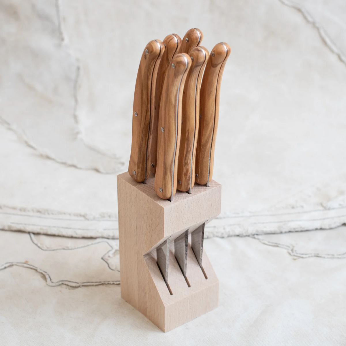 6 Piece Steak Knife Set in Wooden Block